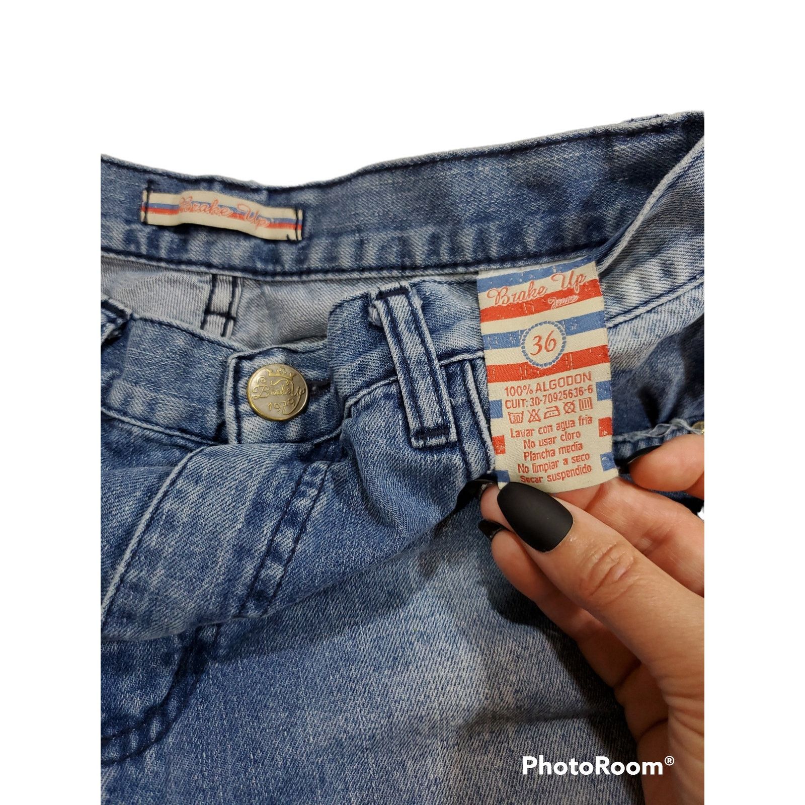 Other Brake Up Jeans | High Waisted Jean Shorts | Sze 36 (Sz 6 US) Size 28" / US 6 / IT 42 - 3 Thumbnail