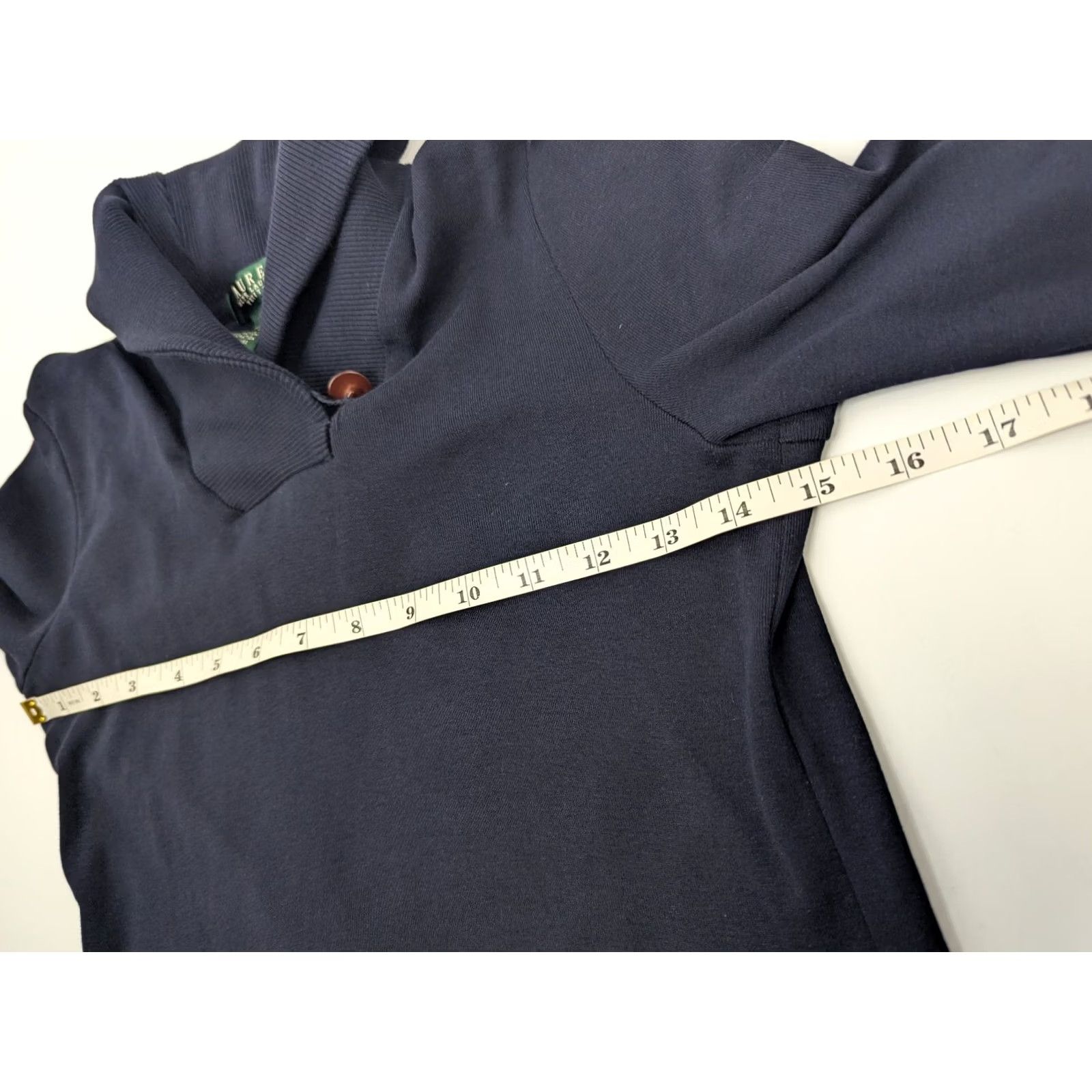 Ralph Lauren VINTAGE? No — Lauren Ralph Lauren Navy Cotton Shawl Collar Toggle Button Sweater Womens P/P Shirt Pullover Knitted Cotton Size XXS / US 00 / IT 34 - 6 Thumbnail