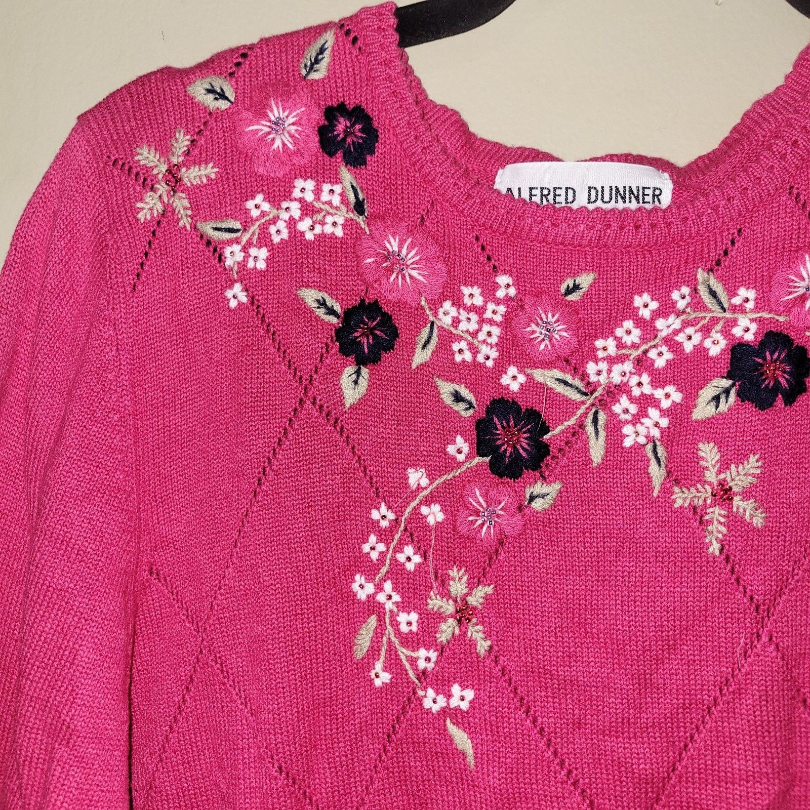 & Other Stories 90's Vintage Victoria Jones Beaded Knit Pullover SZ S Size S / US 4 / IT 40 - 2 Thumbnail