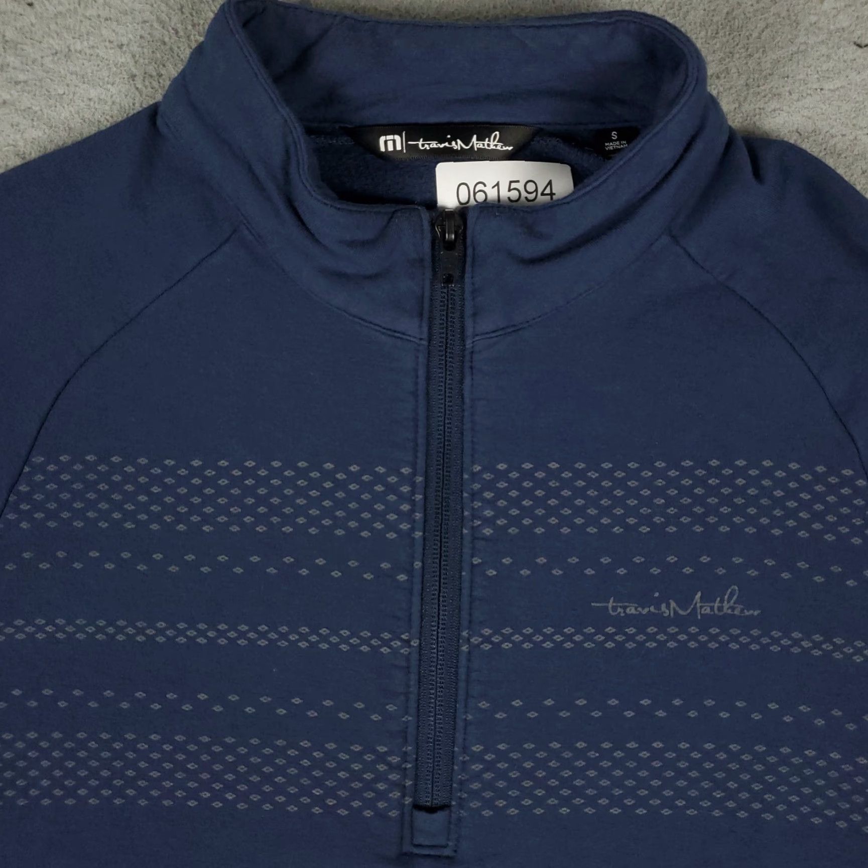 TravisMathew Travis Mathew Mens Size Small Blue 1/4 Zip Pullover Logo Solid Knit Long Sleeve Mock Neck Sweater Size US S / EU 44-46 / 1 - 2 Thumbnail