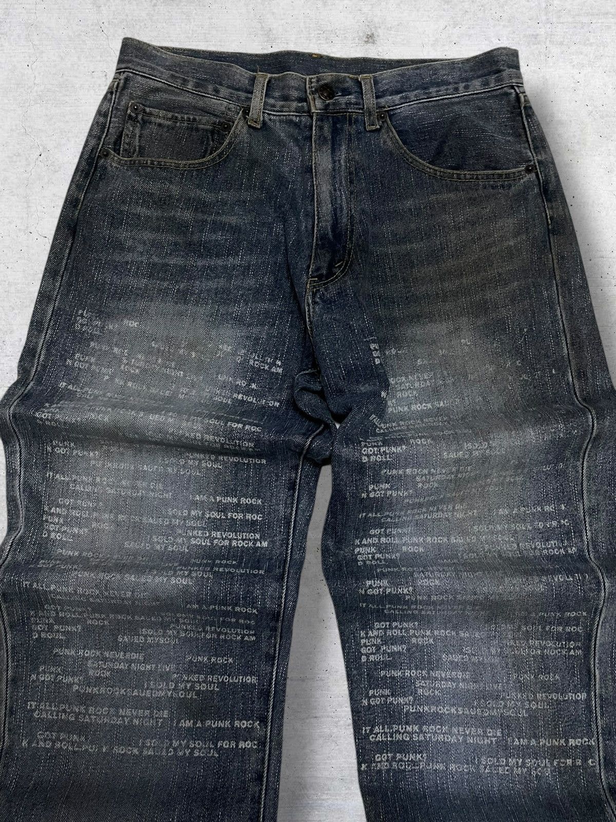 Hysteric Glamour VINTAGE IN THE ATTIC JAPAN DESIGNER 90S POEM PUNK DENIM Size US 30 / EU 46 - 8 Thumbnail