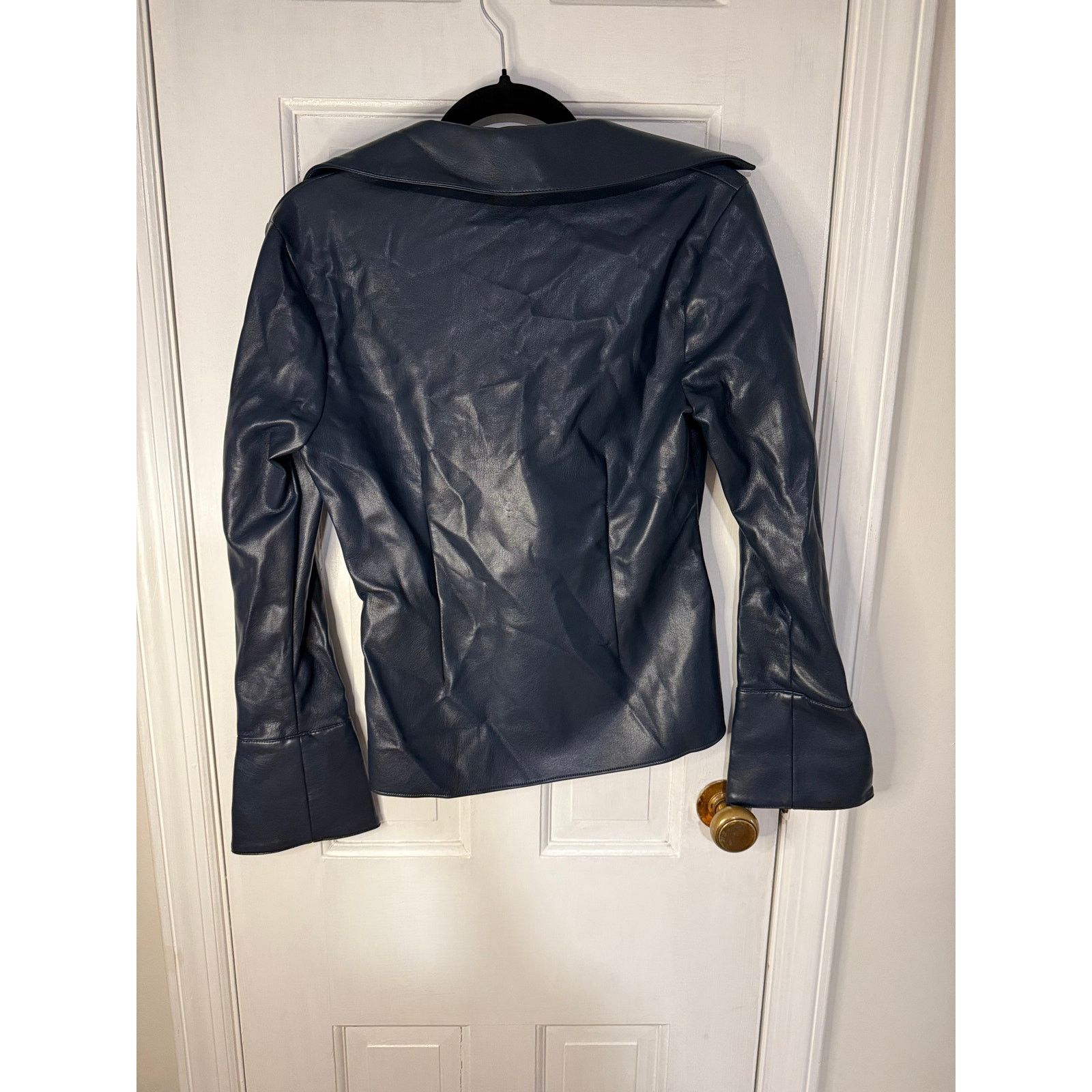 Cinq a Sept Cinq A Sept Mckenna Twisted Faux Leather Top Navy Small Size S / US 4 / IT 40 - 2 Thumbnail