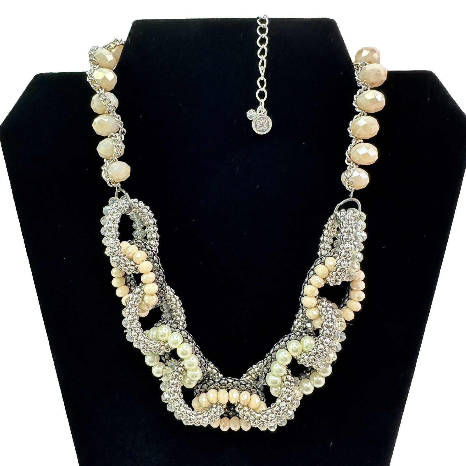 Vera Wang VERA WANG Crystal Beads Braided Shimmering Mesh Necklace Size ONE SIZE - 1 Thumbnail