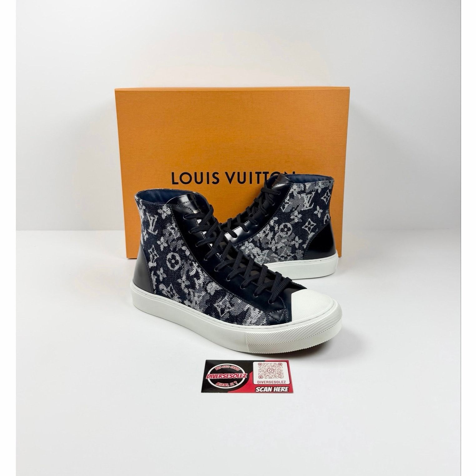 Louis Vuitton Size 7LV/8US - Louis Vuitton Tattoo Denim High Top NEW Size US 8 / EU 41 - 1 Thumbnail