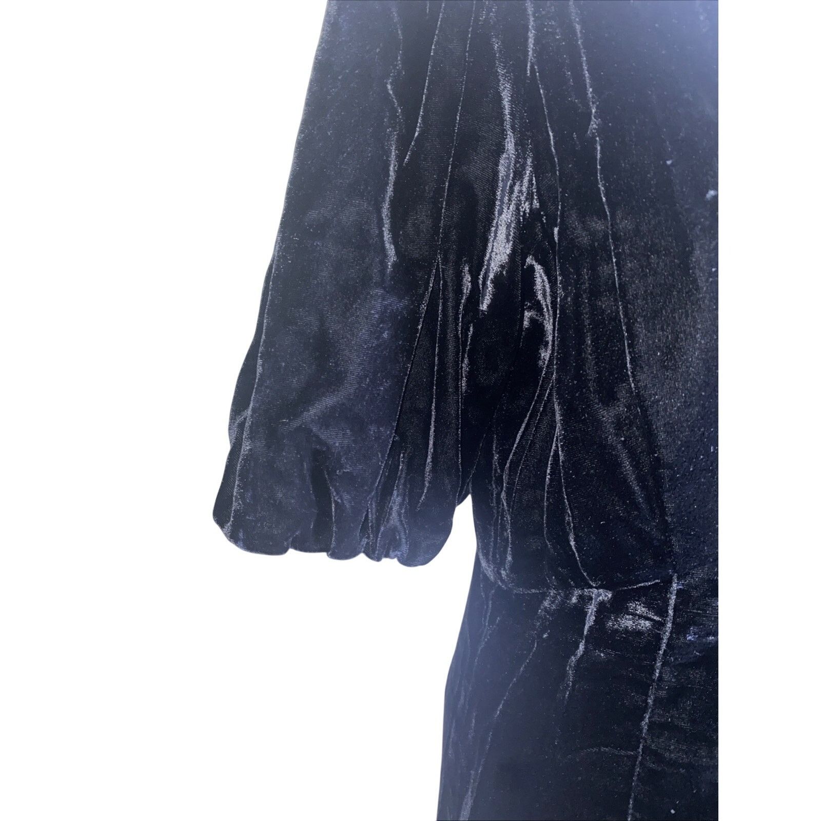 RHODE RHODE Black Velvet W/ Ruffle Hem MAXI DRESS Size 12 Lined Size XL / US 12-14 / IT 48-50 - 4 Thumbnail