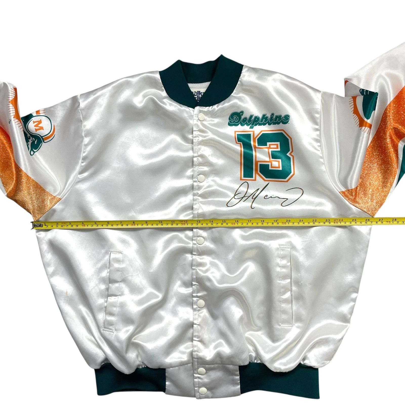 NFL 90s MIAMI DOLPHINS DAN MARINO CHALK LINE FANIMATION JACKET Size US L / EU 52-54 / 3 - 12 Thumbnail