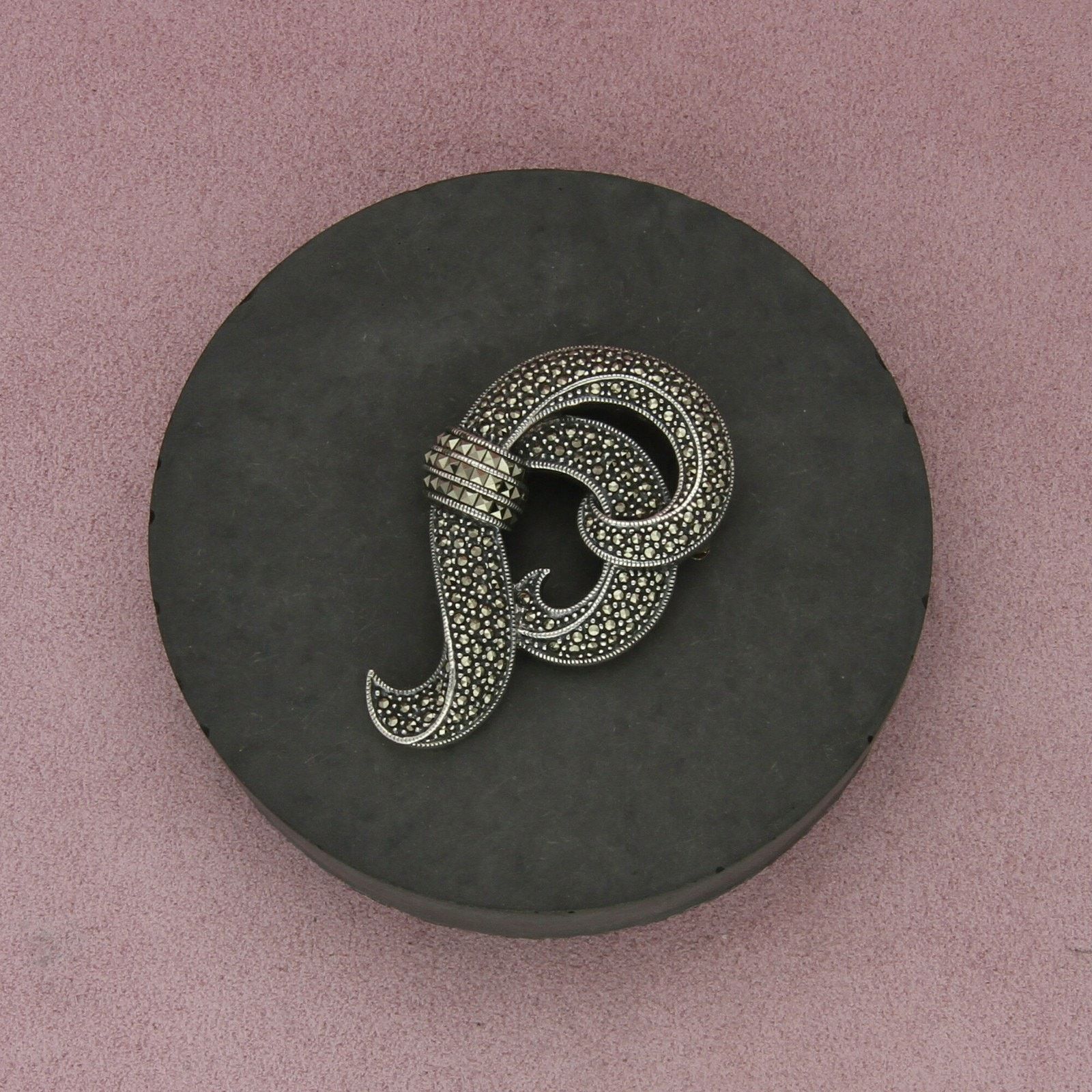 Sterling Silver judith jack sterling silver marcasite studded scroll brooch Size ONE SIZE - 1 Thumbnail