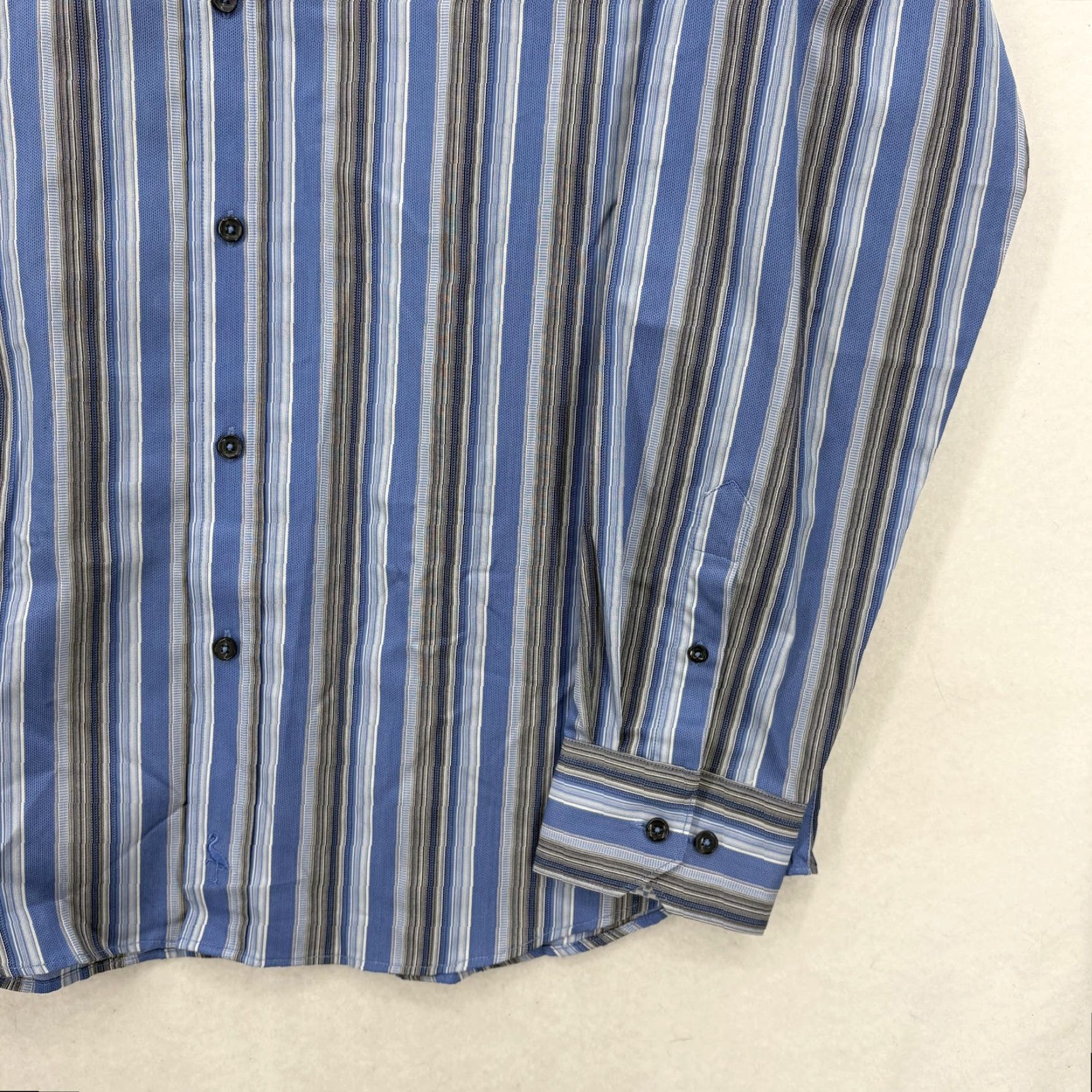 Tailorbyrd TailorByrd Dress Shirt Mens XL Blue Stripe Slim Long Sleeve Business NWOT Size 46R - 3 Thumbnail