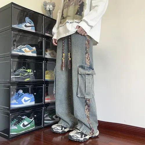 VIBE Flowers Patchwork Cargo Denim Pant Size US 29 - 3 Thumbnail