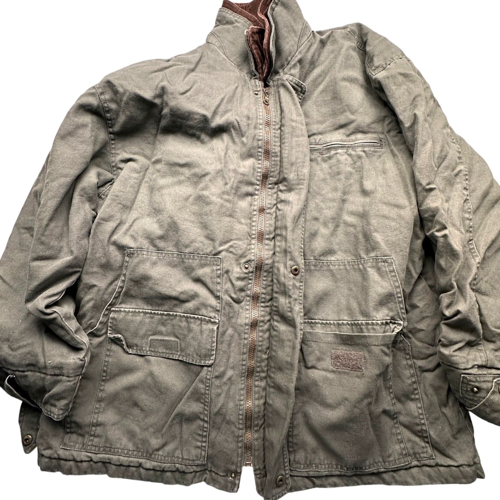 Faded Glory VINTAGE Faded Glory Expedition Series Quilt Lined Duck Canvas Barn Chore Coat Jacket XL Green Jacket/Coat Long Zip, Snap Mens XL Green Size US XXL / EU 58 / 5 - 3 Thumbnail