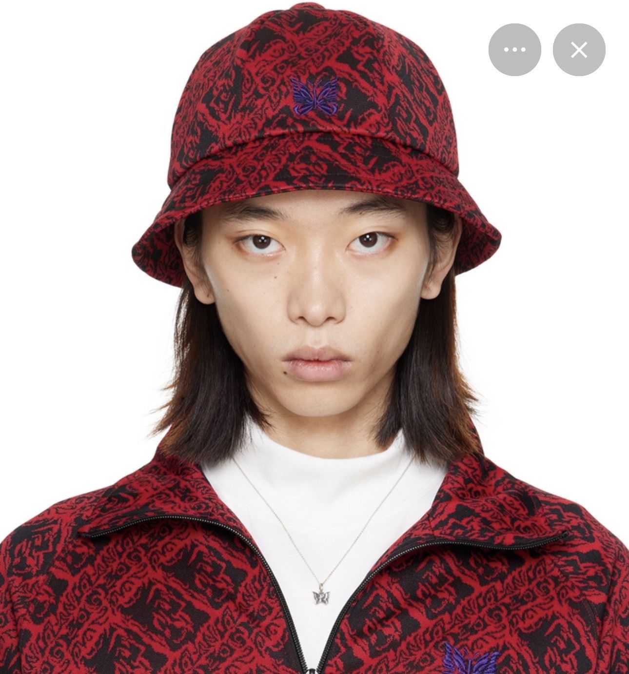 Needles Red Bermuda Bucket Hat Size ONE SIZE - 6 Thumbnail