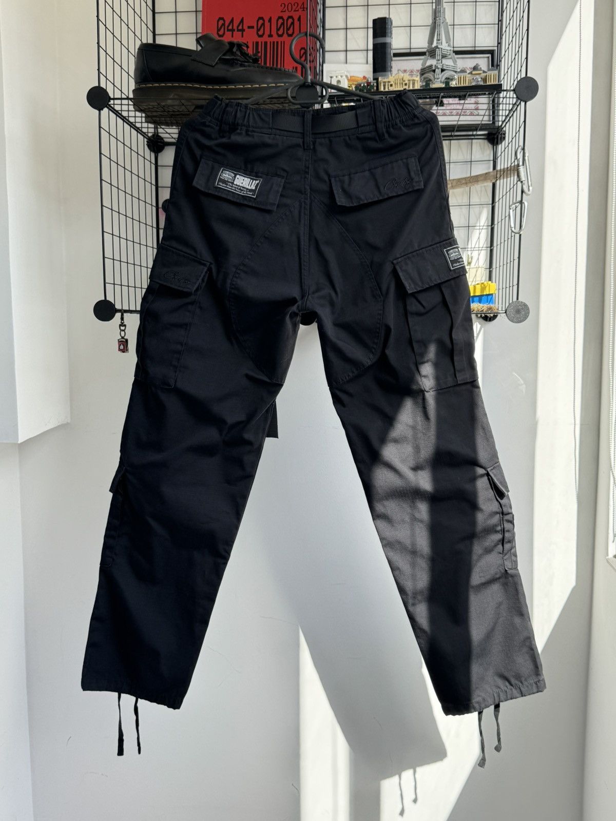 Corteiz Corteiz Cargo Big Logo Black Pants Size US 30 / EU 46 - 4 Thumbnail