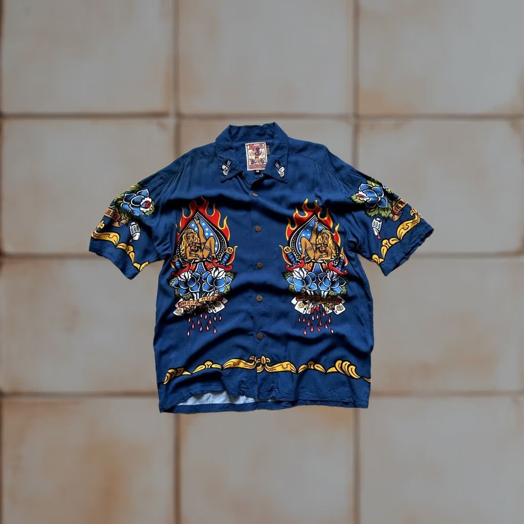 Mambo VINTAGE Mambo Shirt Men’s Size M Blue Button-Up Short Sleeve Crew Neck Cotton ru in 2001 Men’s M Blue Shirt Size US M / EU 48-50 / 2 - 1 Thumbnail