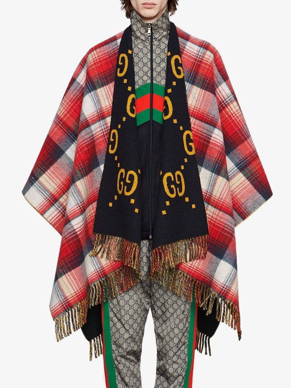 Gucci gucci reversible poncho gg wool Size ONE SIZE - 3 Thumbnail