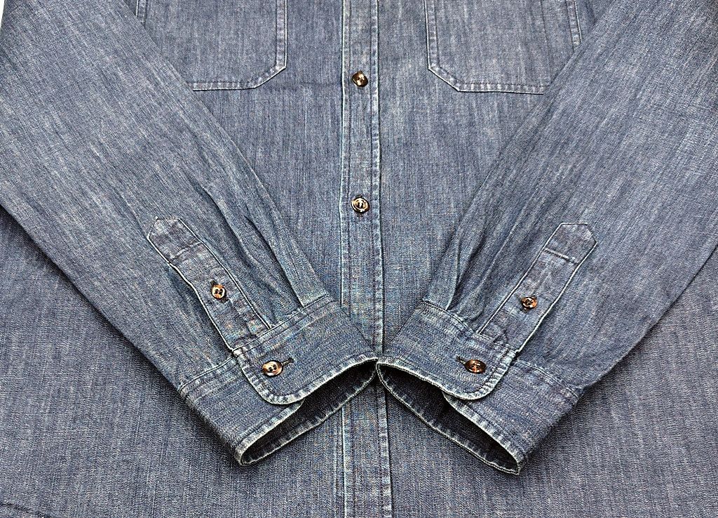 A.P.C. A.P.C denim double pocket long sleeve shirt rue madame paris Size US S / EU 44-46 / 1 - 8 Thumbnail