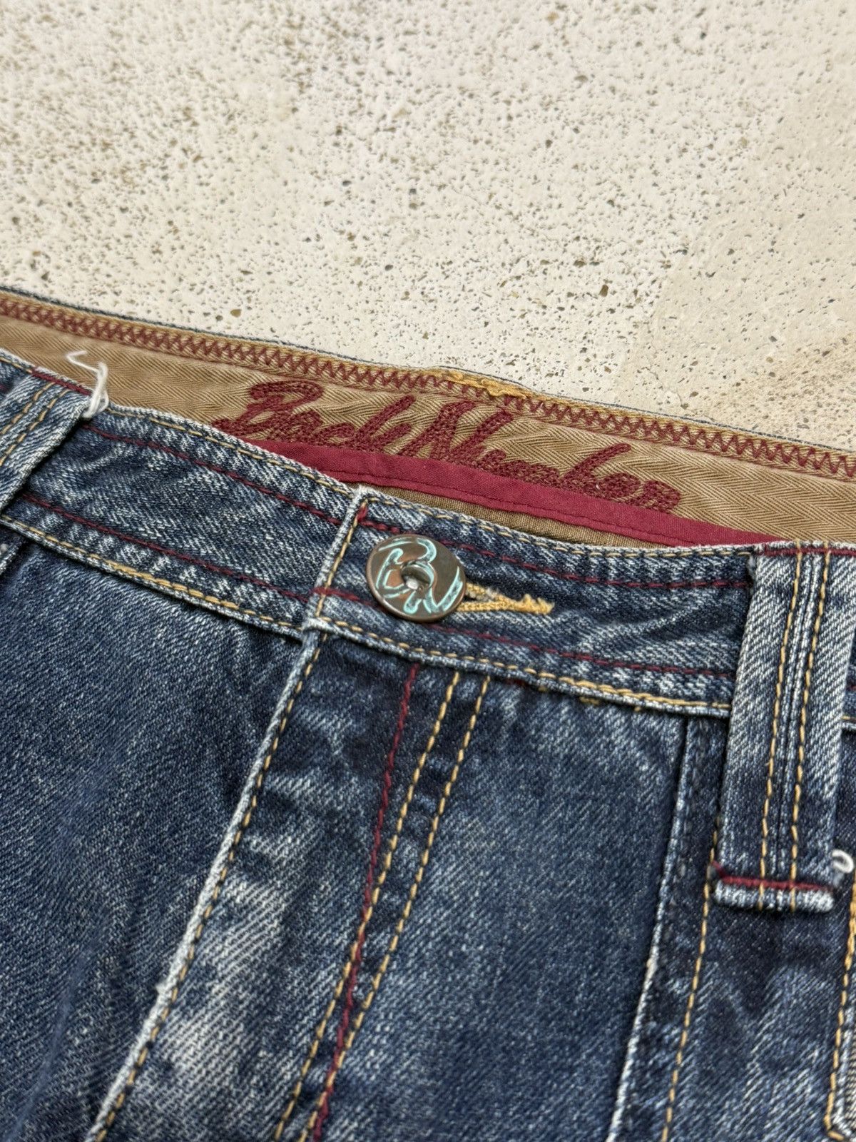 Japanese Brand Back Number Flare Carpenter Whisker Denim Pants Size US 31 - 10 Thumbnail