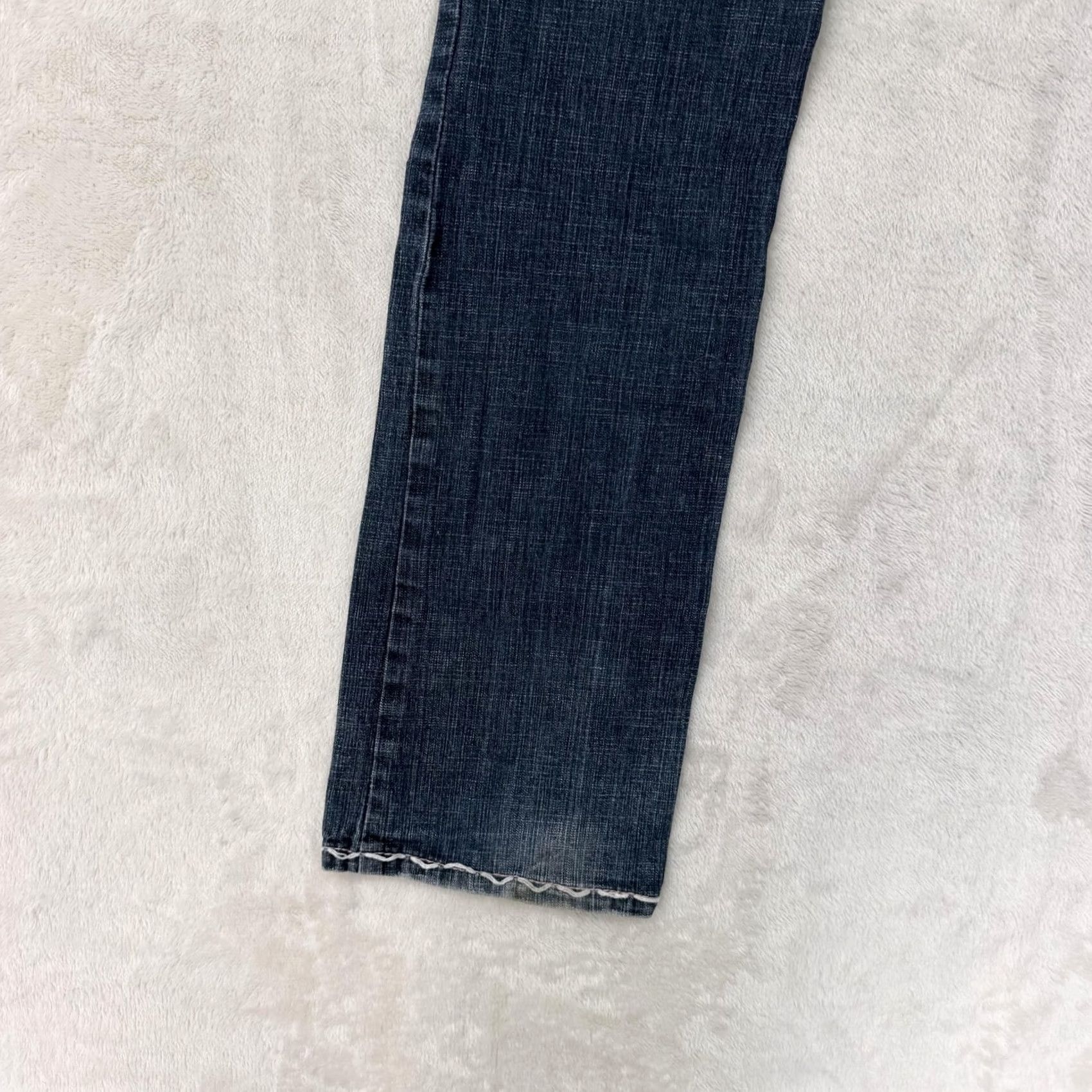 Vintage Laguna Beach Jeans Pants Womens 28x34 Low Rise Straight Rhinestone Cross Denim Blue 5-Pocket Distressed Mojave Style Mens Womens Size 29" - 6 Thumbnail
