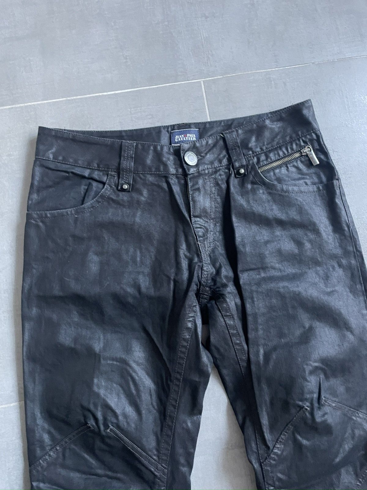 Jean Paul Gaultier Vintage Jean Paul Gaultier Black Waxed Biker Jeans Size US 32 / EU 48 - 2 Thumbnail