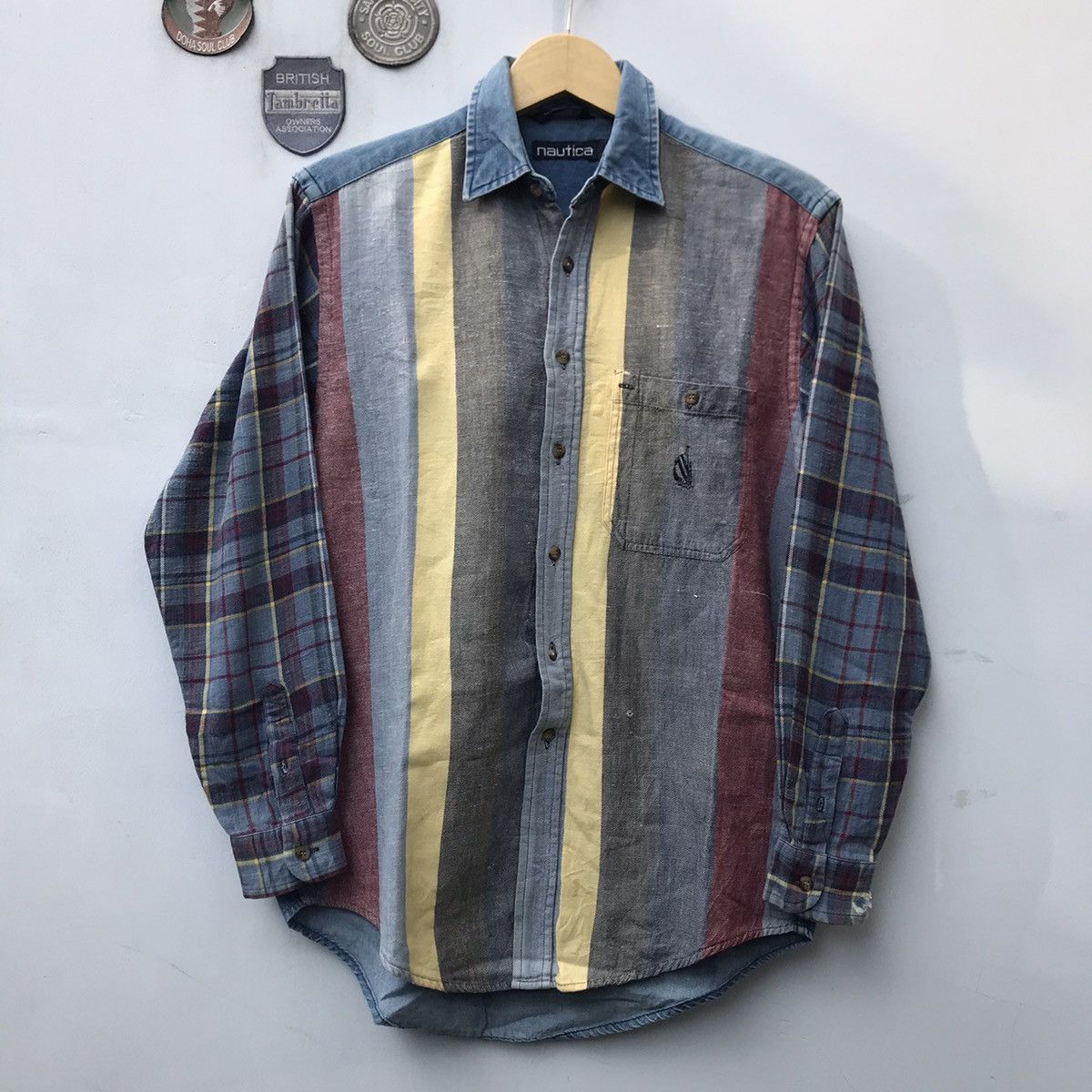 Nautica × Vintage Vintage Nautica 90’s Colourful Striped Long Sleeve Dress shi Size US M / EU 48-50 / 2 - 6 Thumbnail