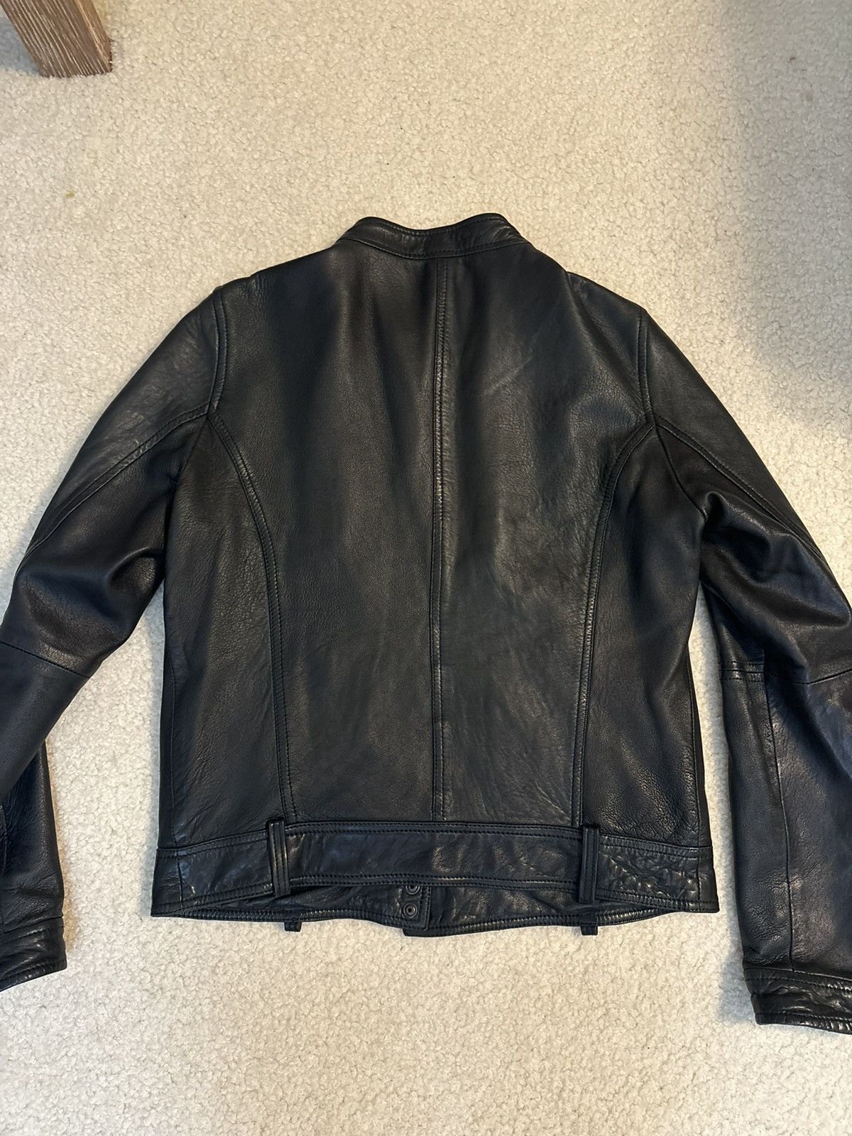 Massimo Dutti Massimo Dutti Zip Up Leather Jacket Black Size S / US 4 / IT 40 - 8 Thumbnail