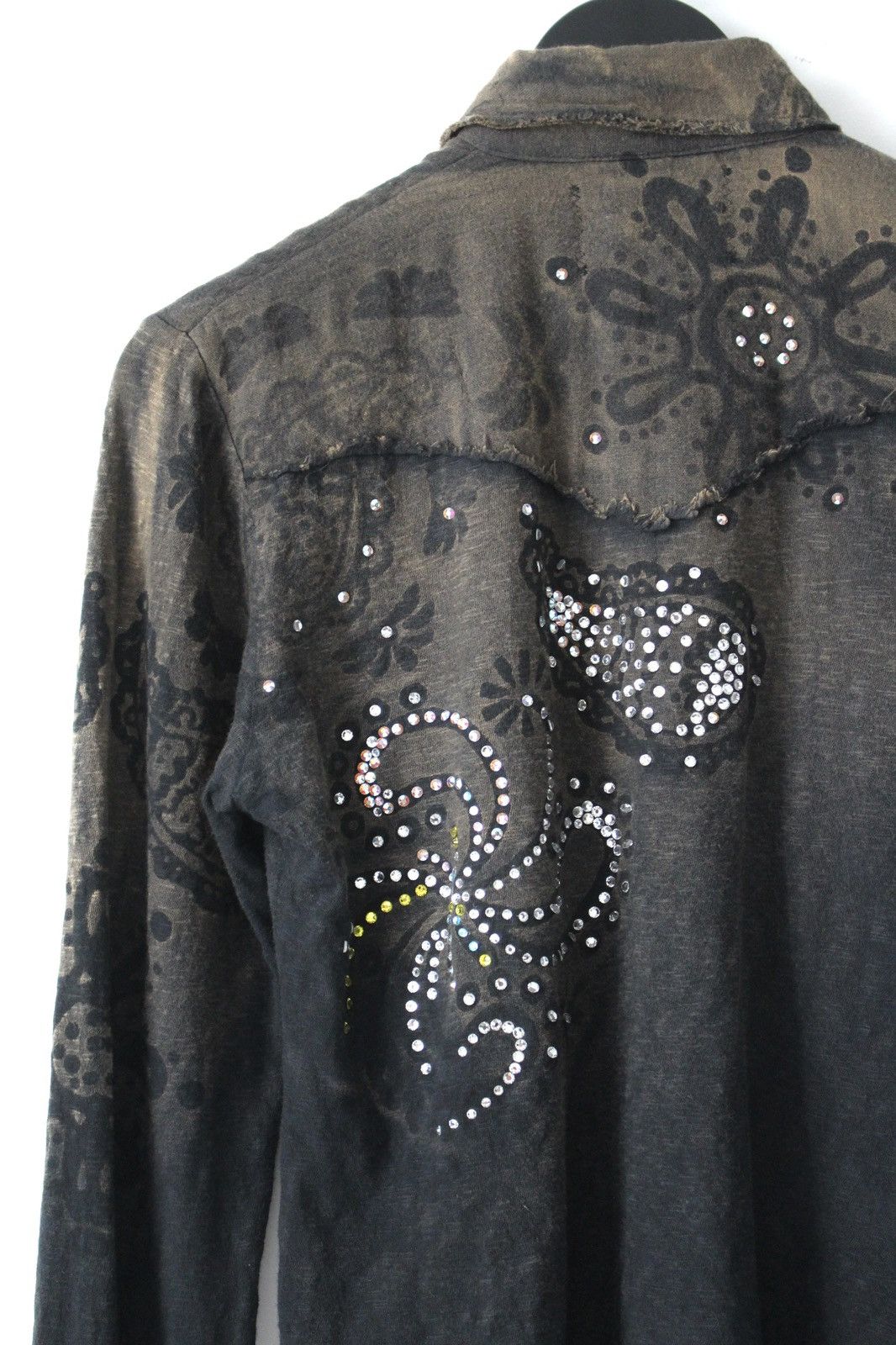 If Six Was Nine 2000S BURDEN GRUNGE FADE-DYE GROMMET POCKETS SHIRT Size US S / EU 44-46 / 1 - 6 Thumbnail