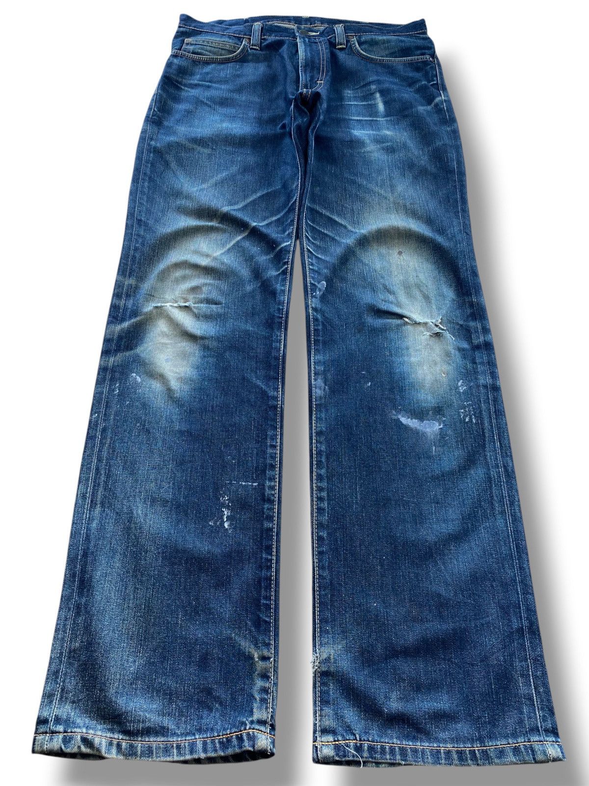Wrangler Wrangler Mud Wash Whiskered Style Straight Leg Jeans Size US 34 / EU 50 - 1 Thumbnail