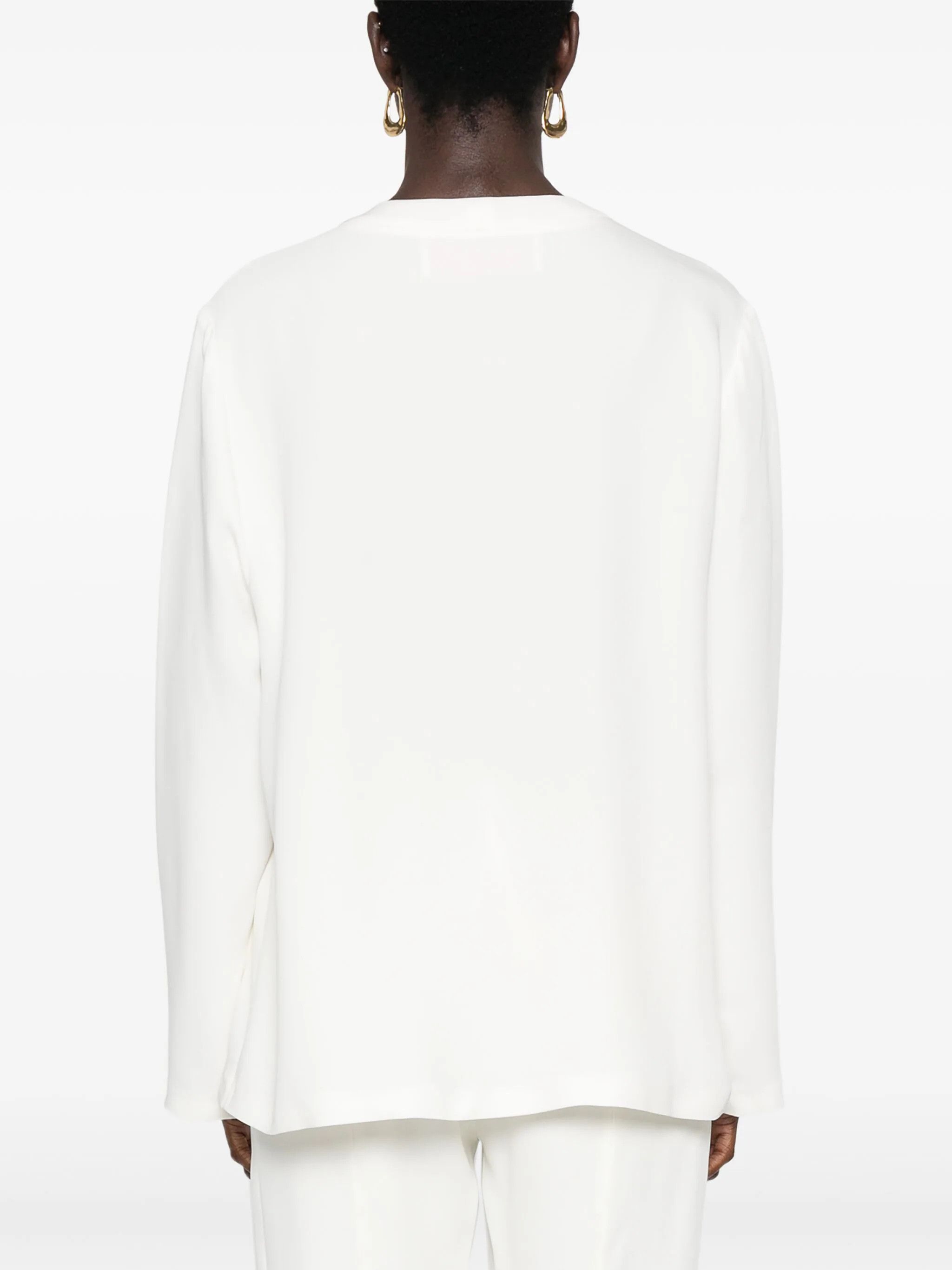 Valentino o1s22i1n0924 Cady Couture Crepe Blouses in White Size M / US 6-8 / IT 42-44 - 4 Thumbnail
