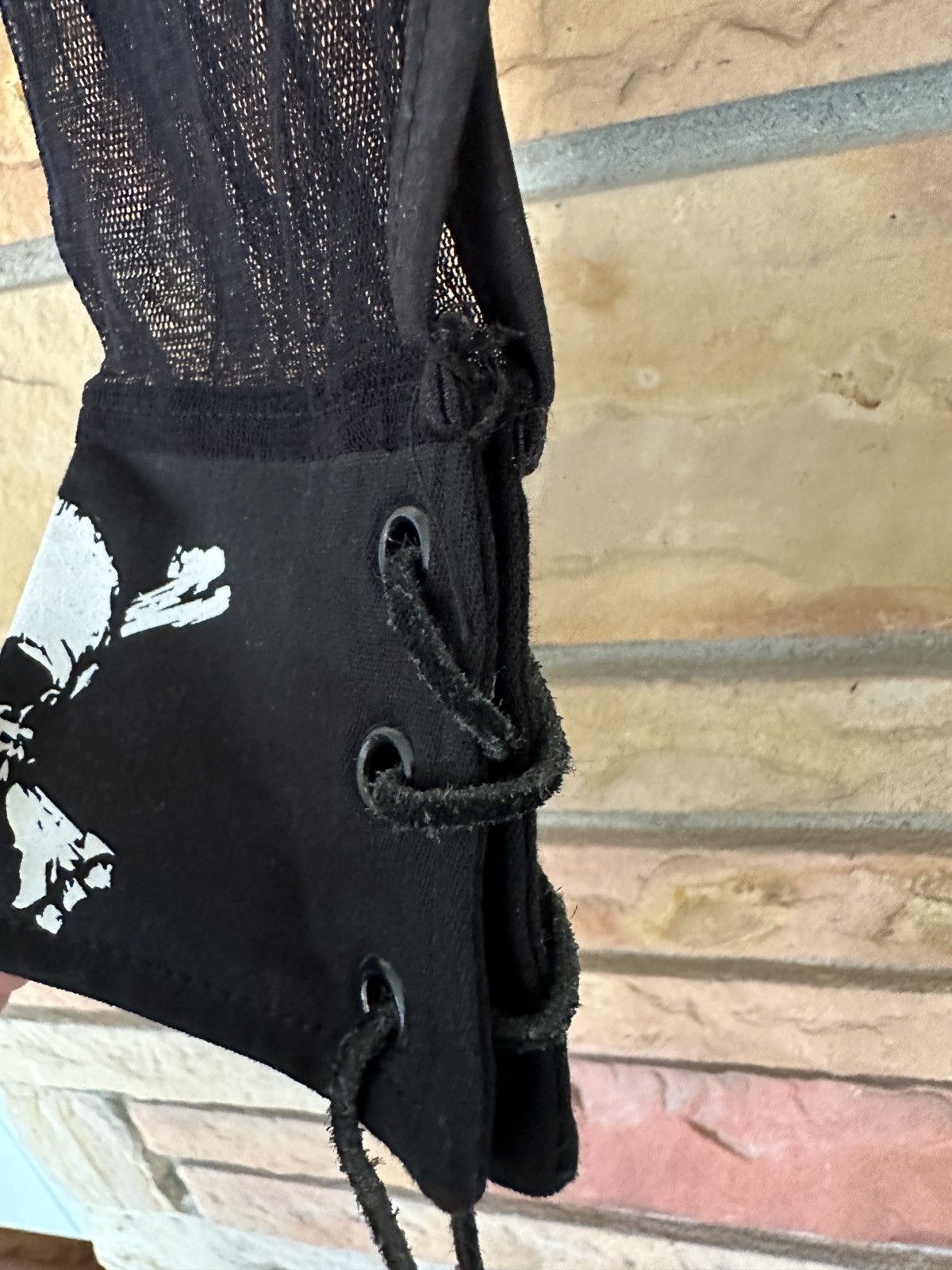 Vintage Vintage 90s Skull and Crossbones Mesh Top Size L / US 10 / IT 46 - 9 Thumbnail