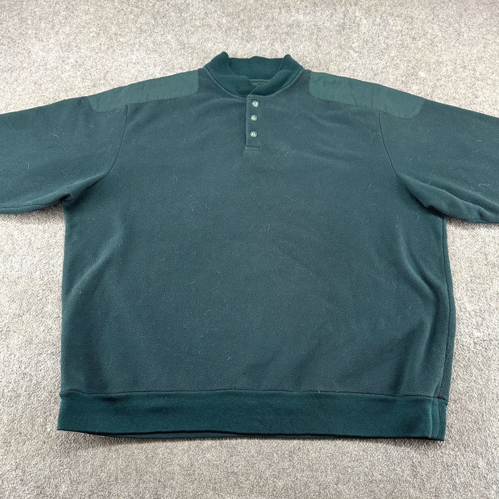 Vintage Cabela's Sweatshirt Mens 2XLT Green Pullover Fleece Polyester Zip Logo Sweatshirt 80s 90s Big & Tall Mens Size US XXL / EU 58 / 5 - 3 Thumbnail