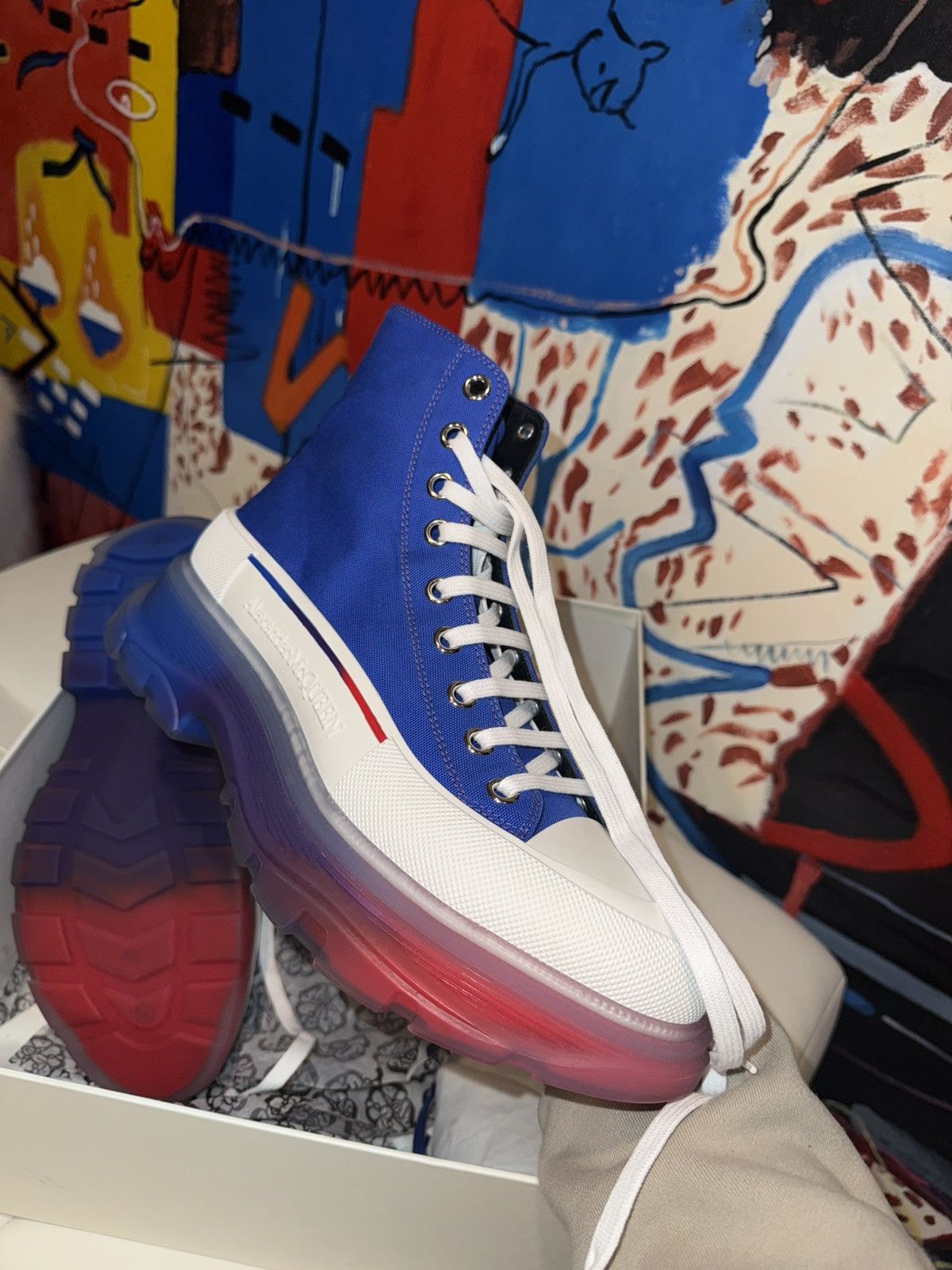 Alexander McQueen McQueen thread hi top sneakers Size US 9.5 / EU 42-43 - 10 Thumbnail