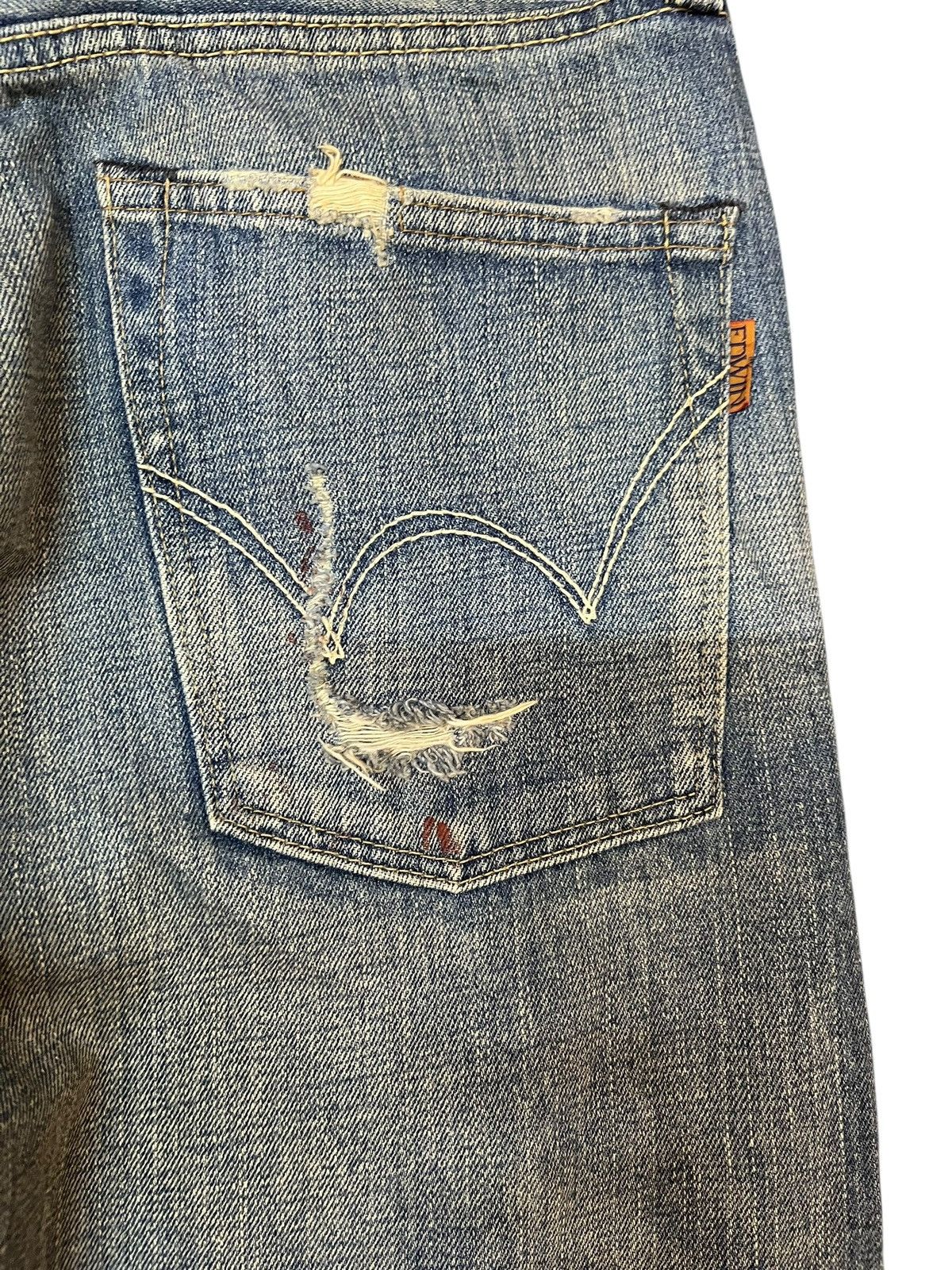 Edwin Vintage Edwin 505zx Selvedge Buckle Belt Distressed Denim Size US 31 - 9 Thumbnail