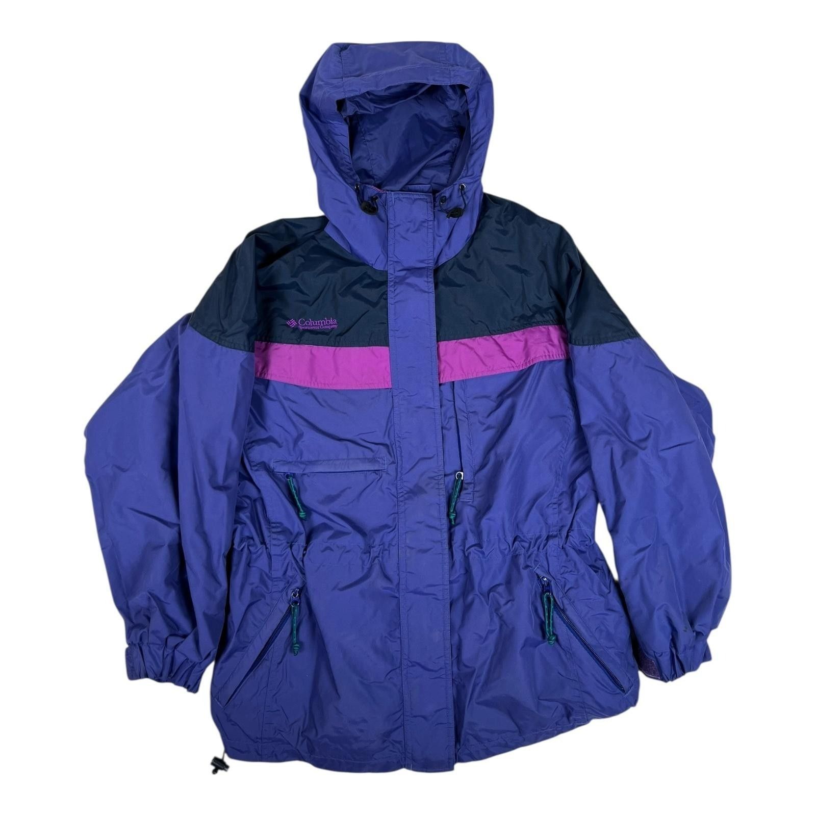 Columbia Vintage Columbia Jacket Womens Medium Purple Navy Pink Hoode Size M / US 6-8 / IT 42-44 - 1 Thumbnail