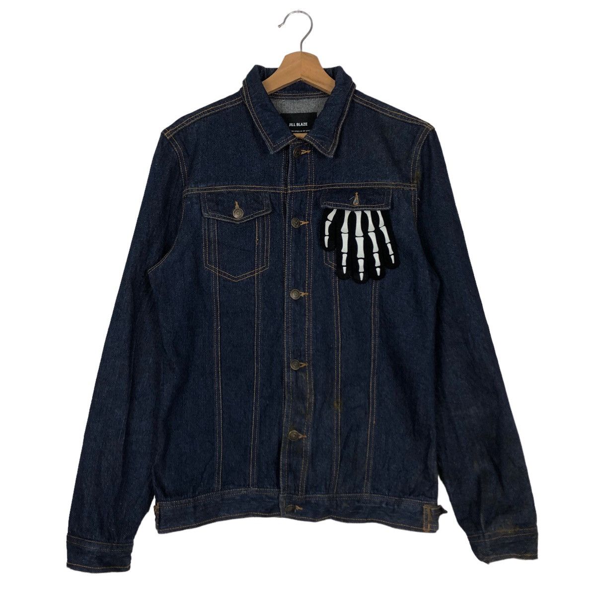 Japanese Brand 🔥Denim Trucker Jacket Jill Blaze Japan Biker Racing Size US L / EU 52-54 / 3 - 2 Thumbnail