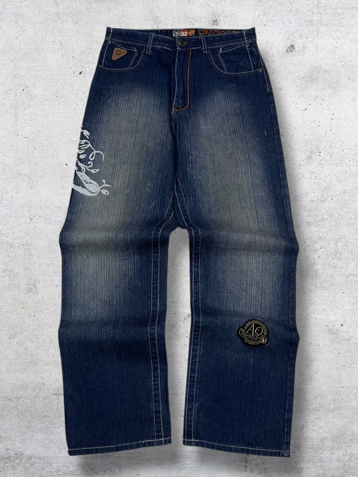 Japanese Brand AKADEMIKS ART BAGGY STREETWEAR AESTHETIC BAGGY RAPPER DENIM Size US 31 - 7 Thumbnail