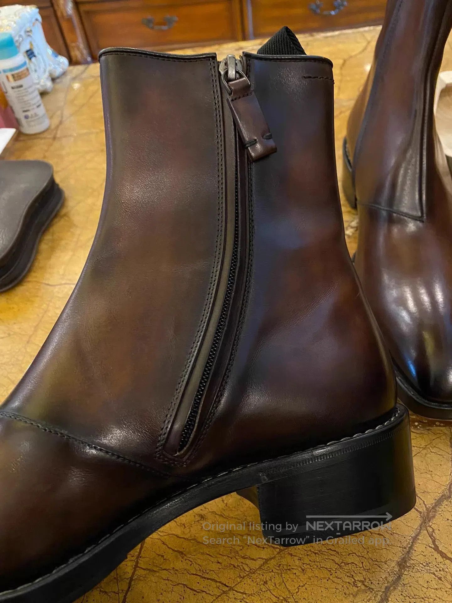 Berluti Brown Leather Ankle Boots Size 7.5. Size US 7.5 / EU 40-41 - 4 Thumbnail