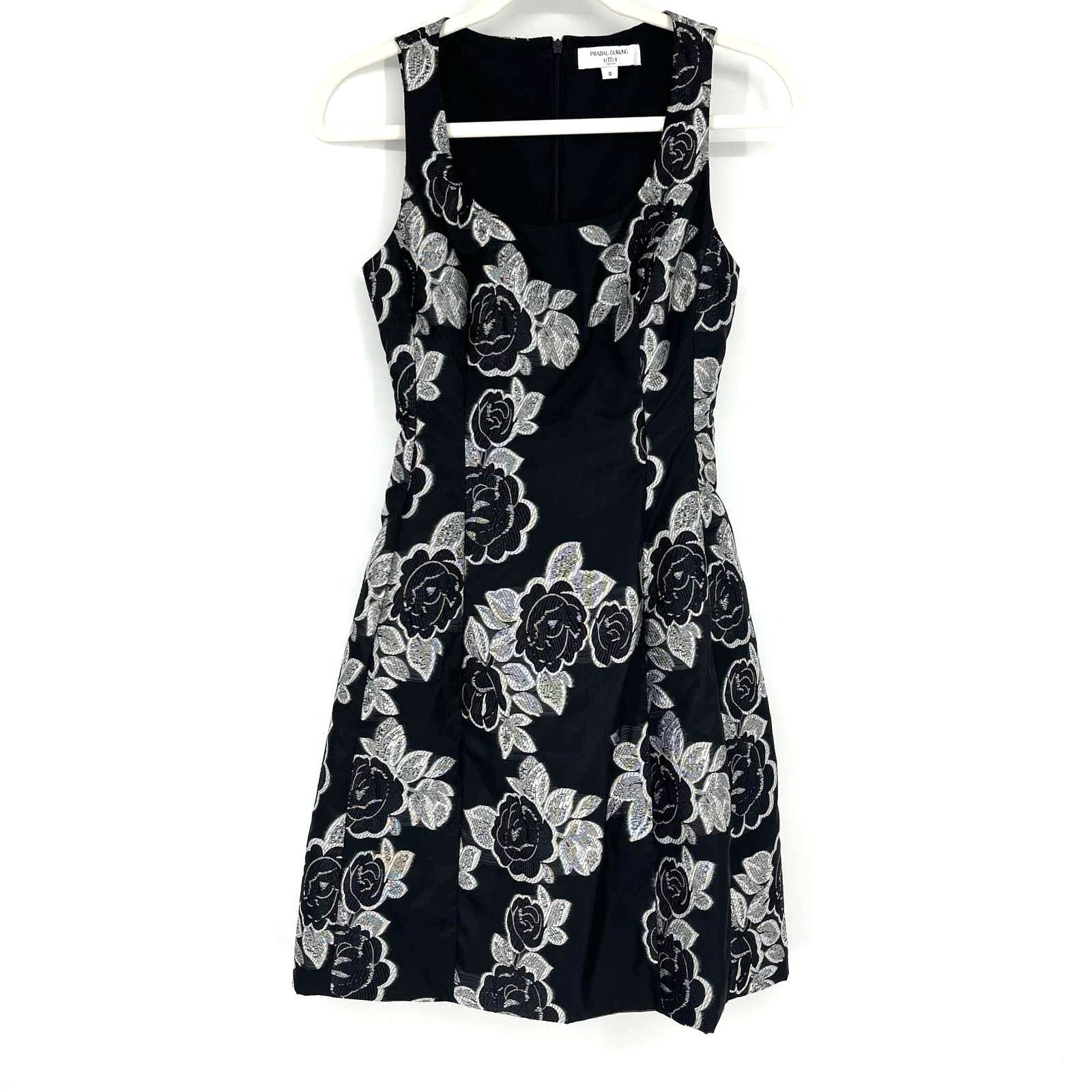 Prabal Gurung Prabal Gurung Collective Black Floral Jacquard Flare Dress 0 Size XS / US 0-2 / IT 36-38 - 6 Thumbnail