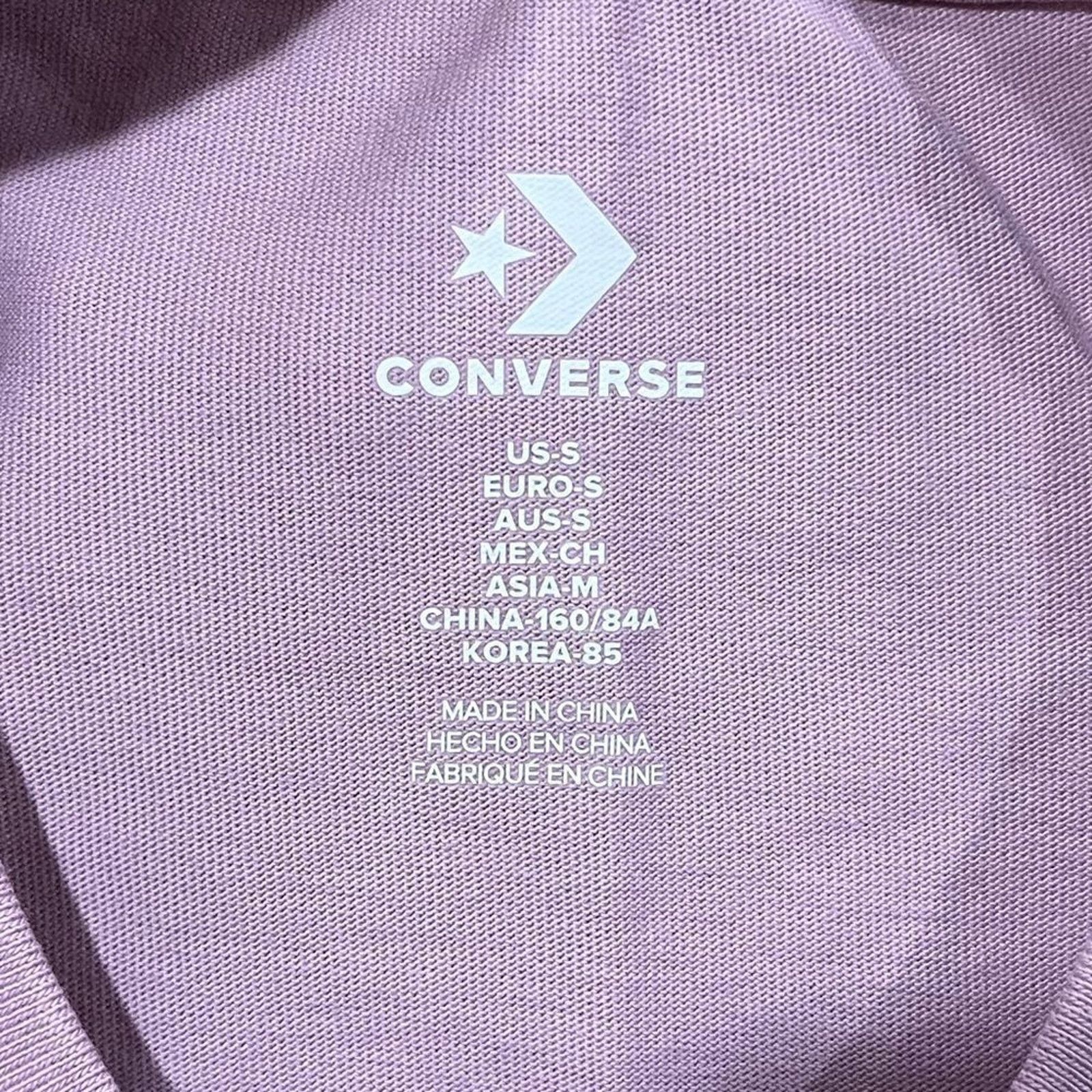 Converse NWOT Converse Leopard Chuck Taylor Patch T-Shirt Lilac Small Size S / US 4 / IT 40 - 2 Thumbnail