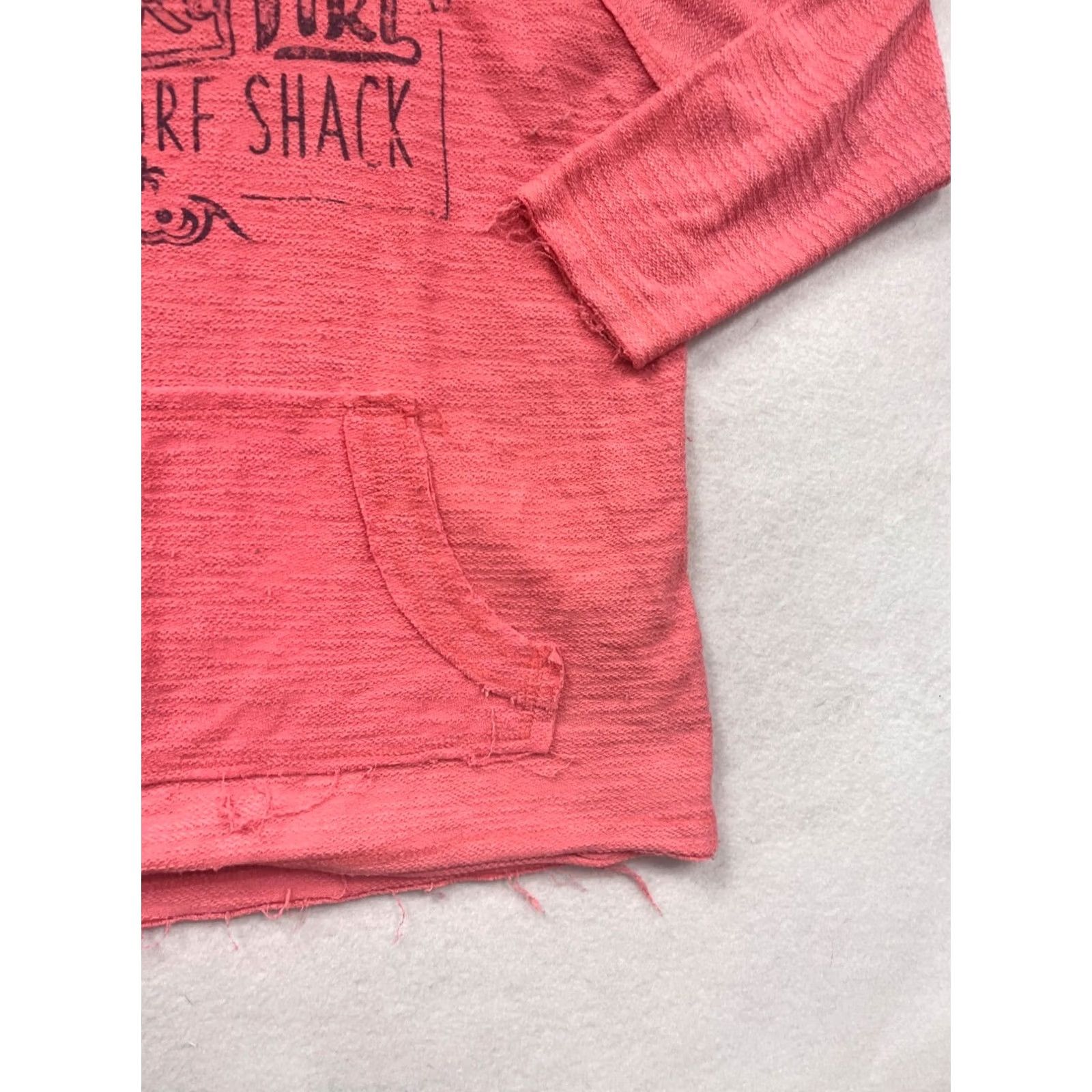 Vintage Freaky Tiki Surf Shack Hooded Pullover Sweatshirt Womens L Pink - Hoodie, Pullover, Cotton Polyester, Activewear - Trade Heritage Size L / US 10 / IT 46 - 6 Thumbnail