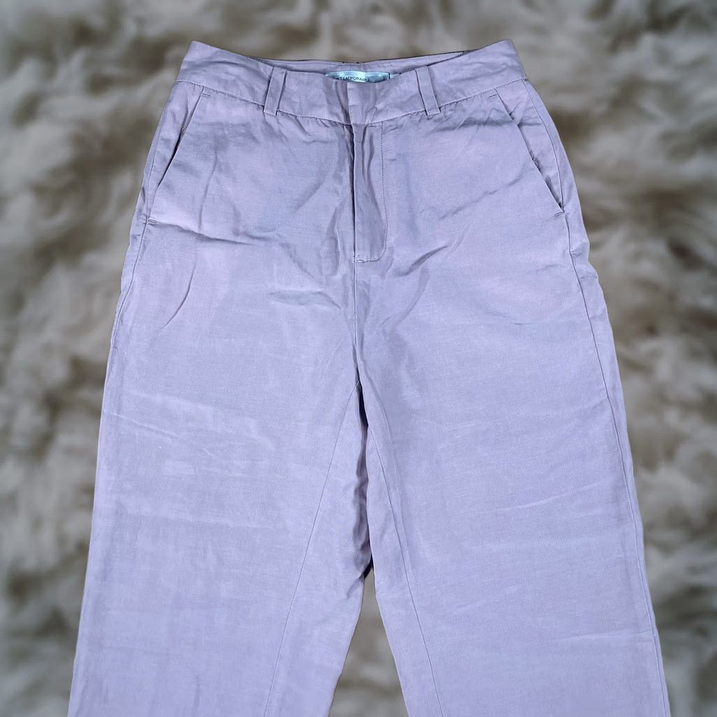 Vintage Contemporaine Pants Womens Size 0 Pink Linen Blend Straight Leg Pockets Casual Size 25" / US 0 / IT 36 - 1 Thumbnail