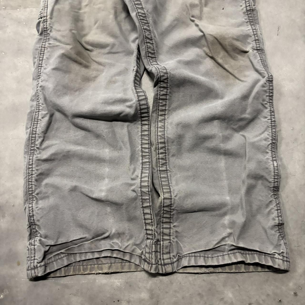 Japanese Brand × Vintage Crazy Vintage Y2K/2000s Faded Grey Streetwear Workwear Carpenter Pants! Size US 34 / EU 50 - 6 Thumbnail