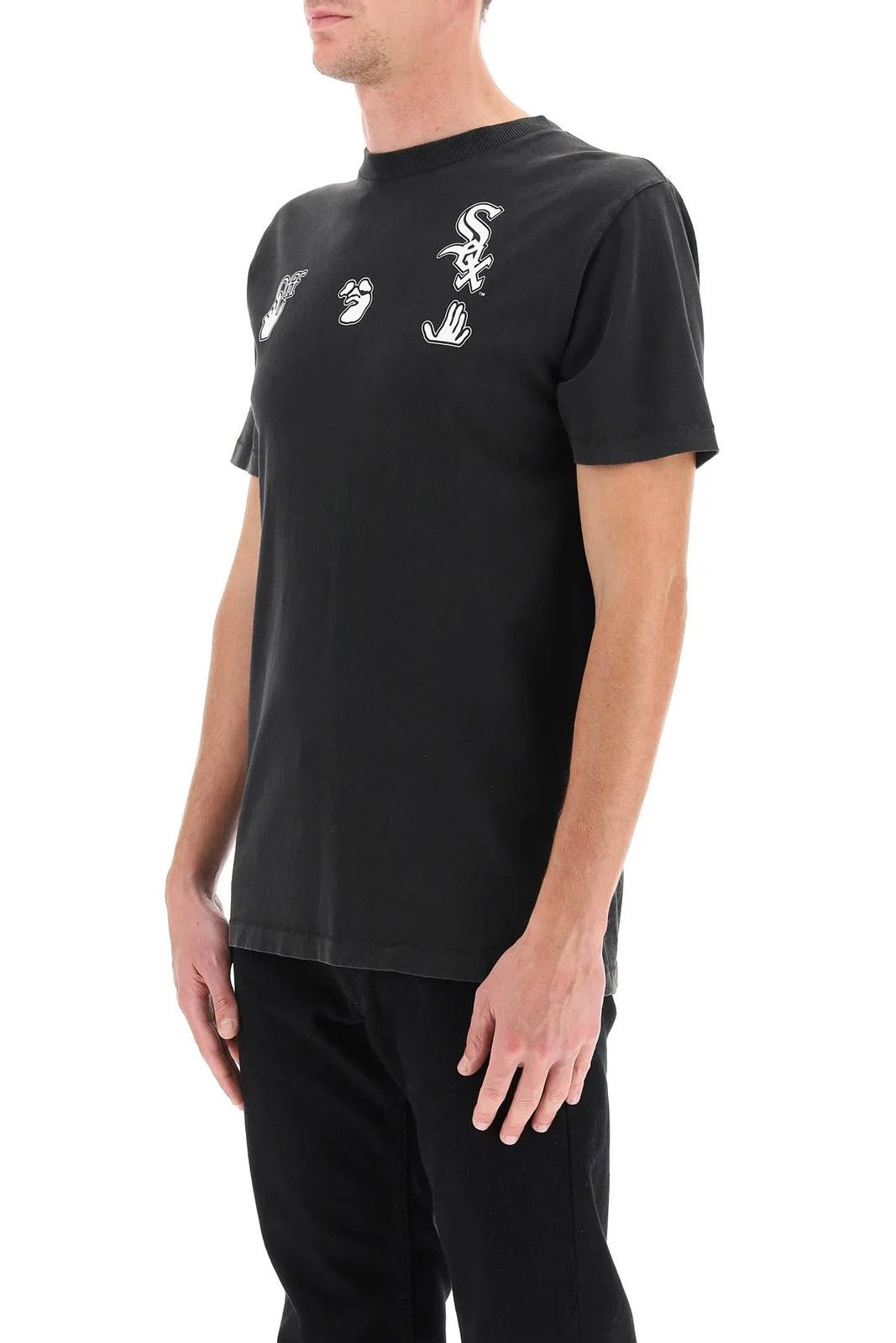 Off-White o1y0325 Logo Crewneck T-Shirt in Black Size US XS / EU 42 / 0 - 3 Thumbnail
