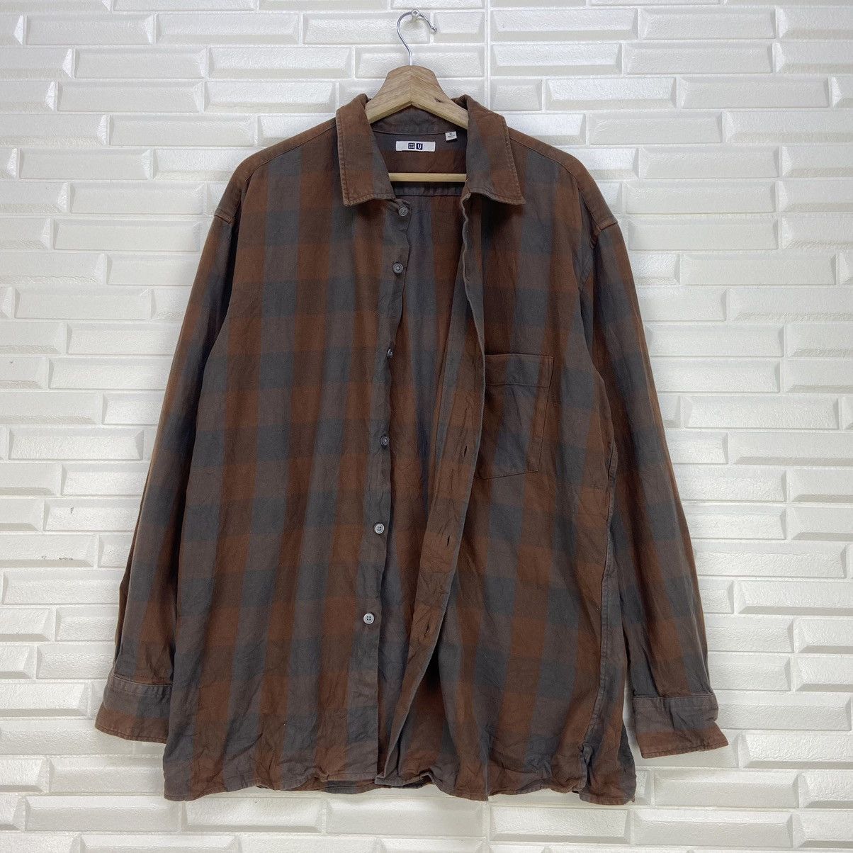 Lemaire × Uniqlo Lemaire X Uniqlo Classic Old School Brown Check Button Down Size US L / EU 52-54 / 3 - 7 Thumbnail
