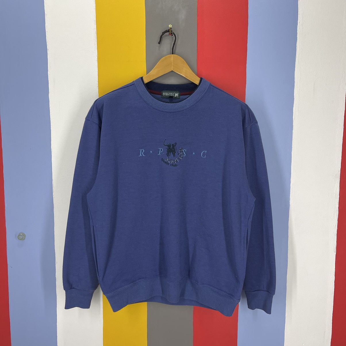 image of Royal Polo Sports Club Crew Neck Sweatshirt 1470/ay in Blue, Men's (Size Large)