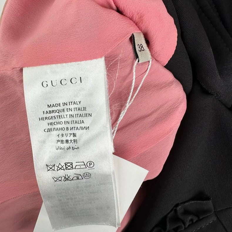 Gucci Gucci Size 38 Black cardi crepe silk wool lace sleeve pearl Size S / US 4 / IT 40 - 4 Thumbnail