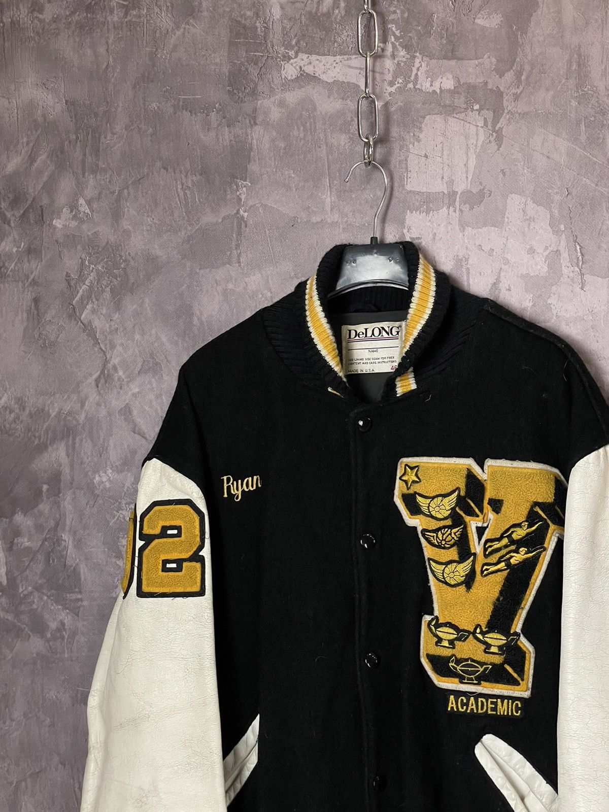 Delong Vintage 90s Delong Varsity Jacket Made in USA Size US L / EU 52-54 / 3 - 6 Thumbnail