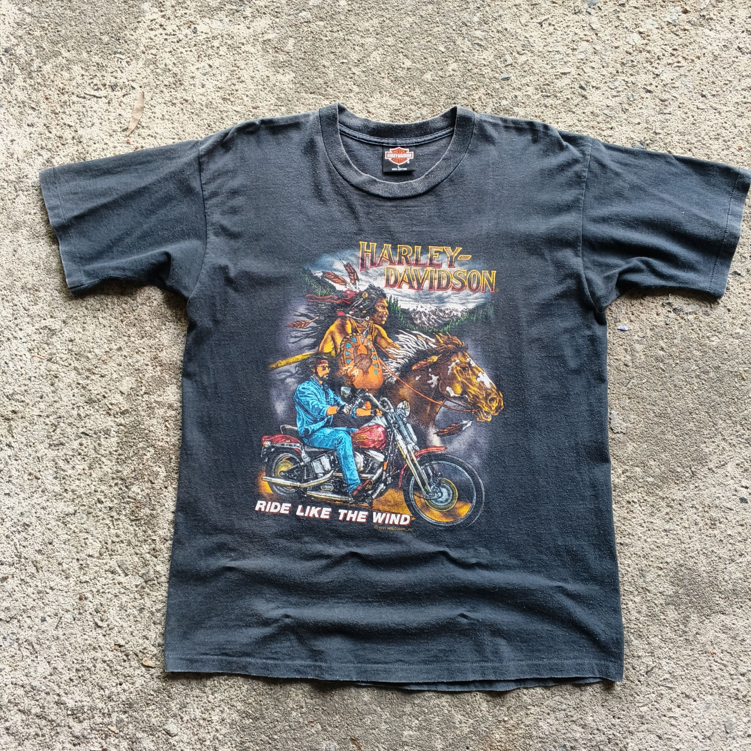 Harley Davidson Vintage 90s Harley Davidson Apache Ride Like The Wind Size US L / EU 52-54 / 3 - 1 Thumbnail