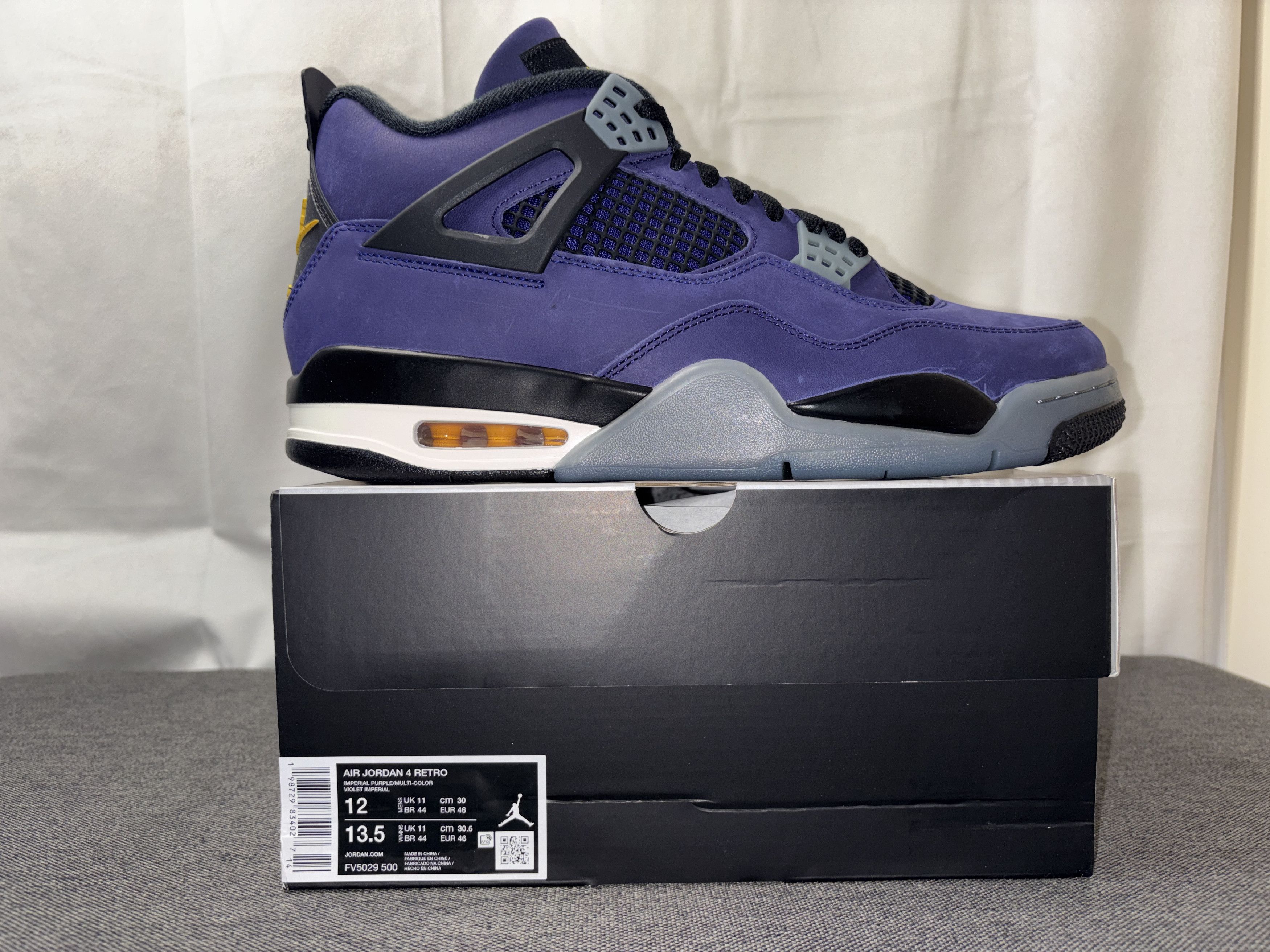 Nike Nike Air Jordan 4 Retro Lakers (2026) Size 12 FV5029-500 Size US 12 / EU 45 - 5 Thumbnail