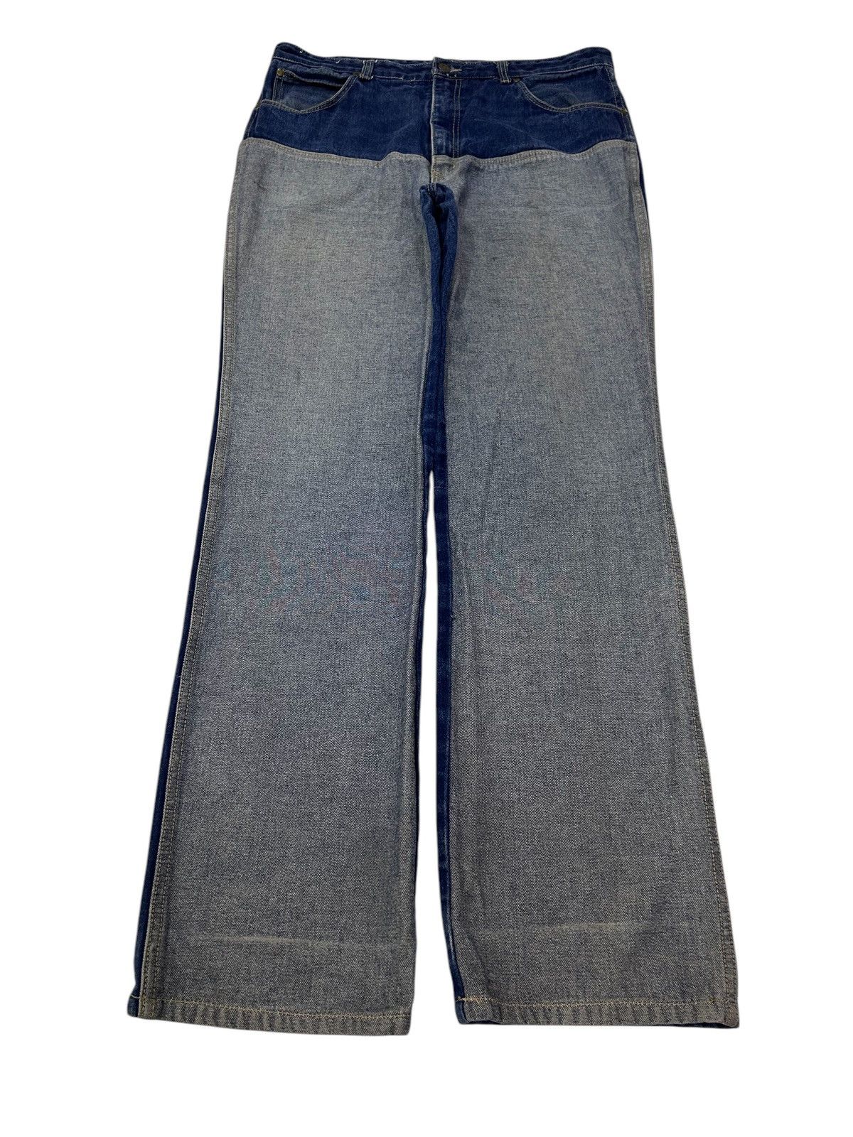 Japanese Brand × Vintage Vintage Chardon Paris Two-Tone High Waisted Flare Jeans Size US 38 / EU 54 - 1 Thumbnail