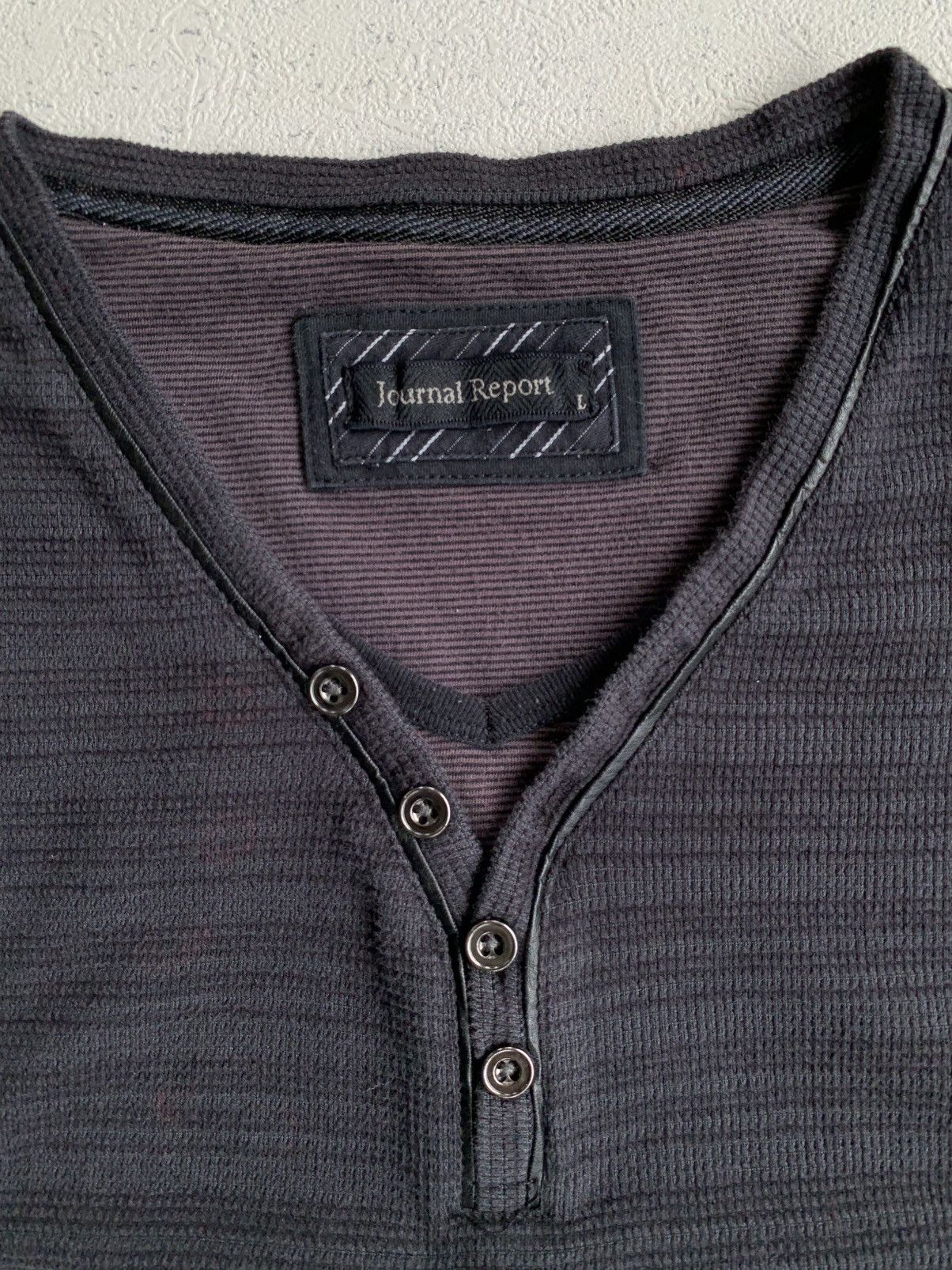 Japanese Brand Silent Eclipse Henley Long Sleeve LGB ifsixwasnine style Size US L / EU 52-54 / 3 - 6 Thumbnail