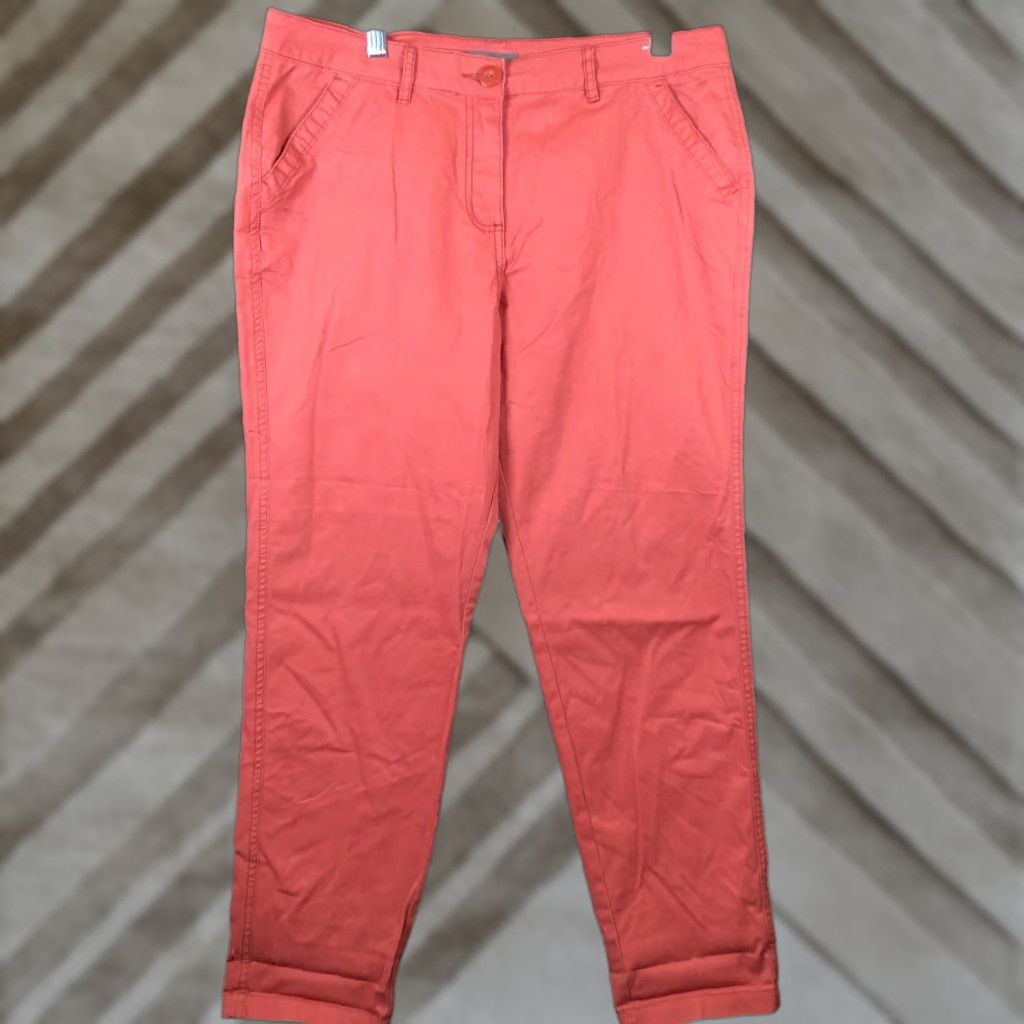 Vintage Papaya Womens Pants Blush Red High Rise Chino Straight Leg Stretch 14 Size 36" / US 14 / IT 50 - 1 Thumbnail